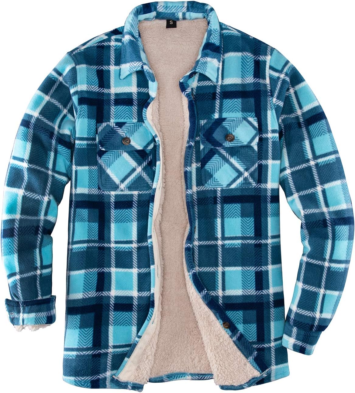 Womens Sherpa Fleece Lined Flannel Shirt Jacket for Warmth