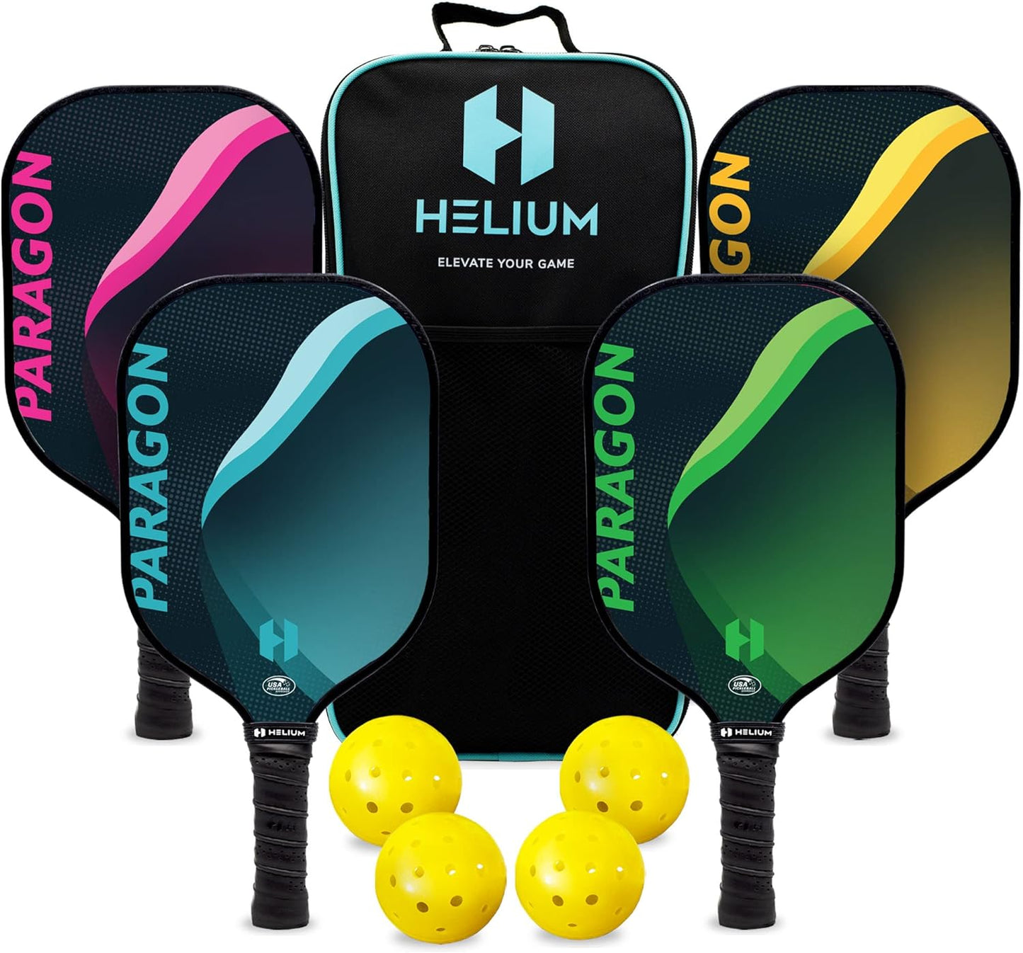 Helium Pickleball Paddles Set of 4 - Lightweight and Durable