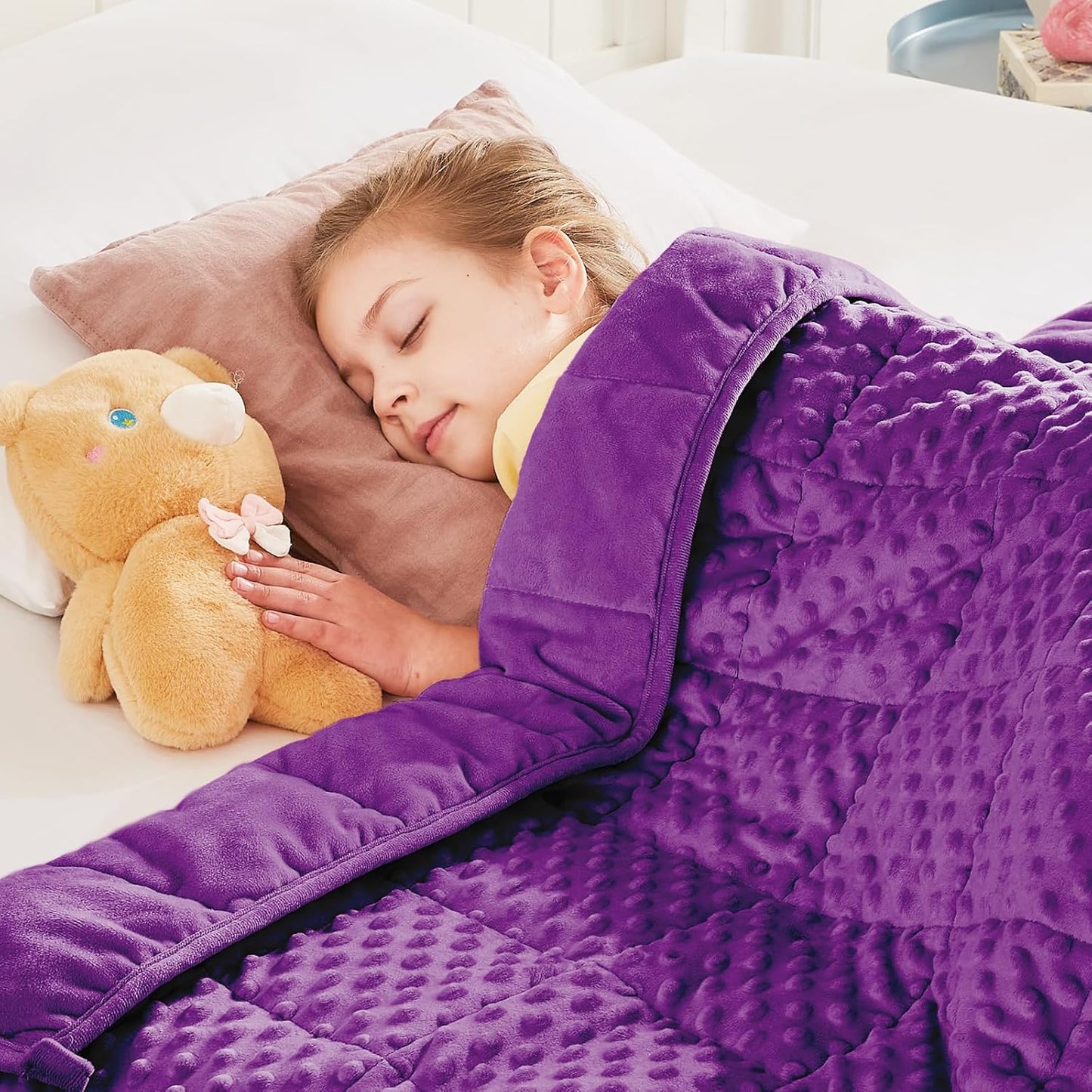 HOSUKKO Weighted Blanket - 5 lbs Purple Small Size Comfort