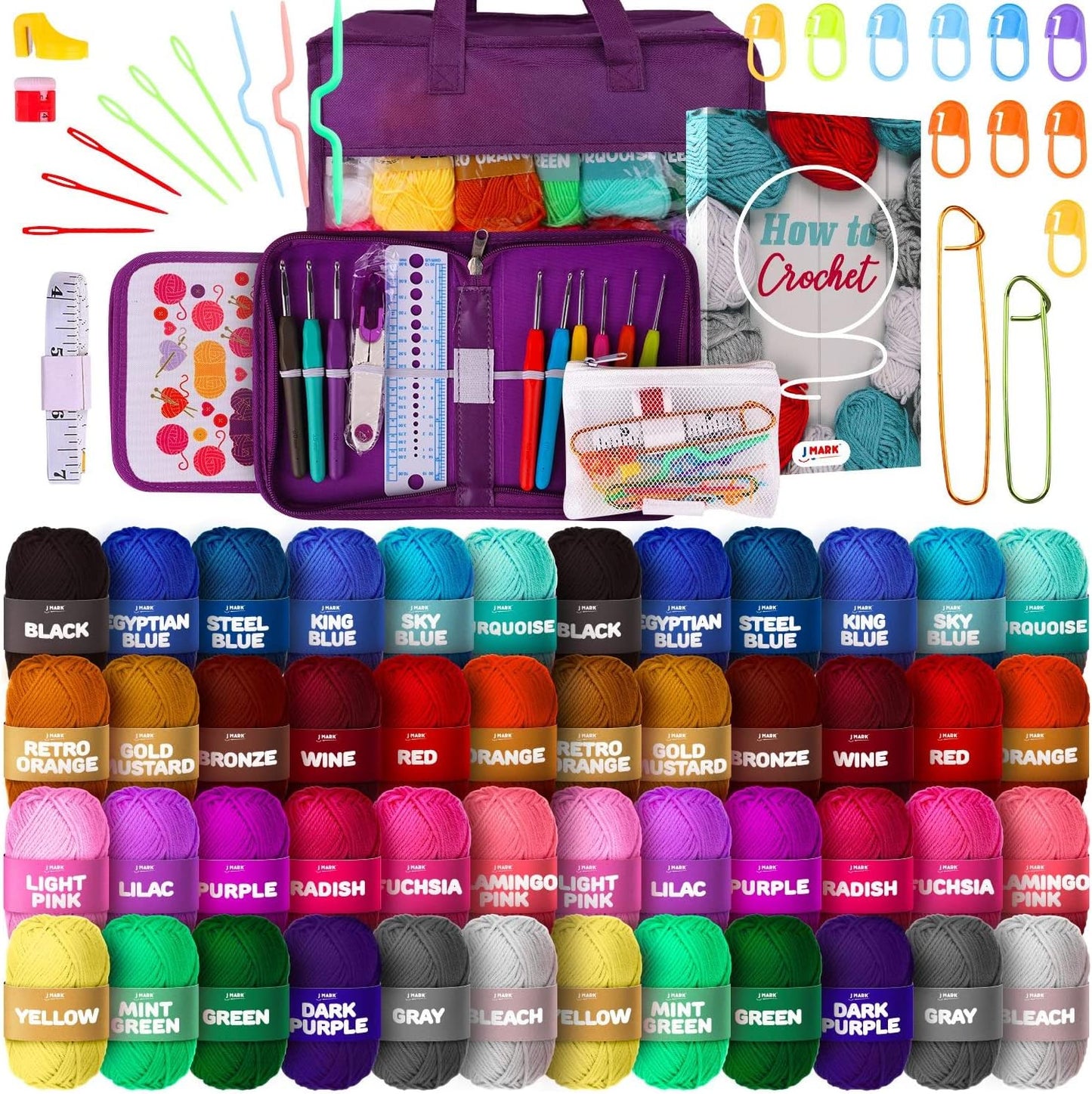 J MARK Premium Crochet Kit - Complete Crochet Set for All