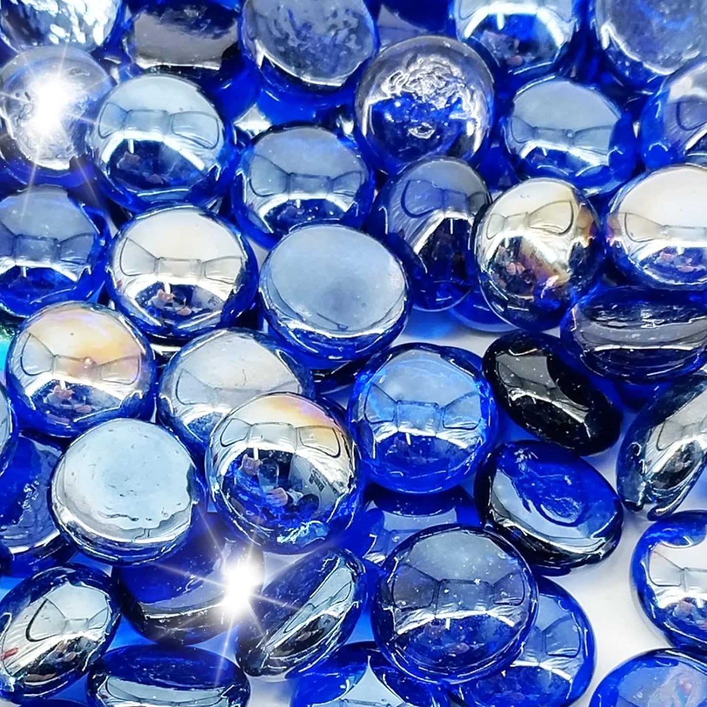 19 Pound Fire Glass Beads for Fire Pit - Cobalt Blue Tempered Glass
