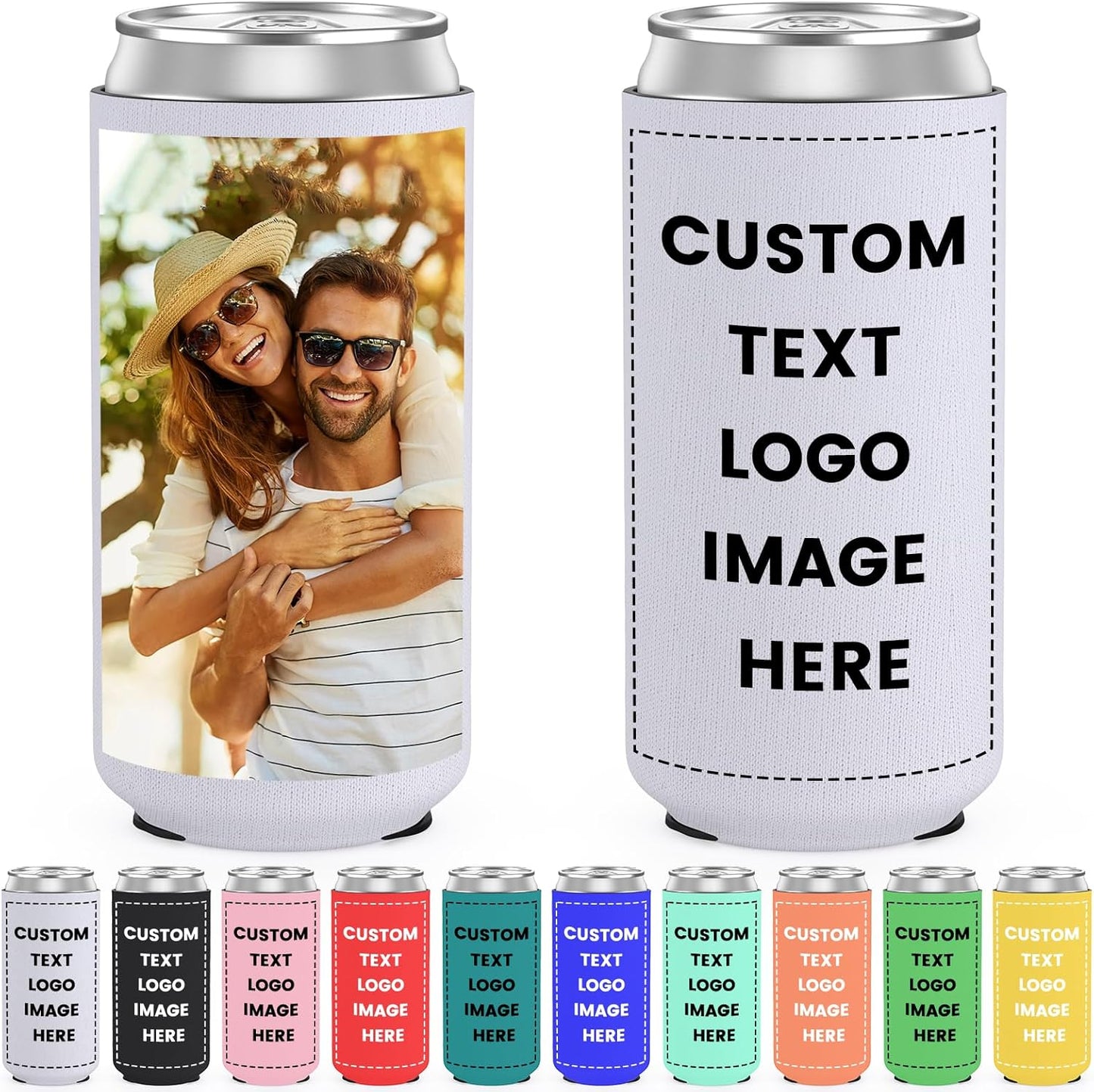 Custom Slim Can Coolers for Parties and Events - 150 Pack