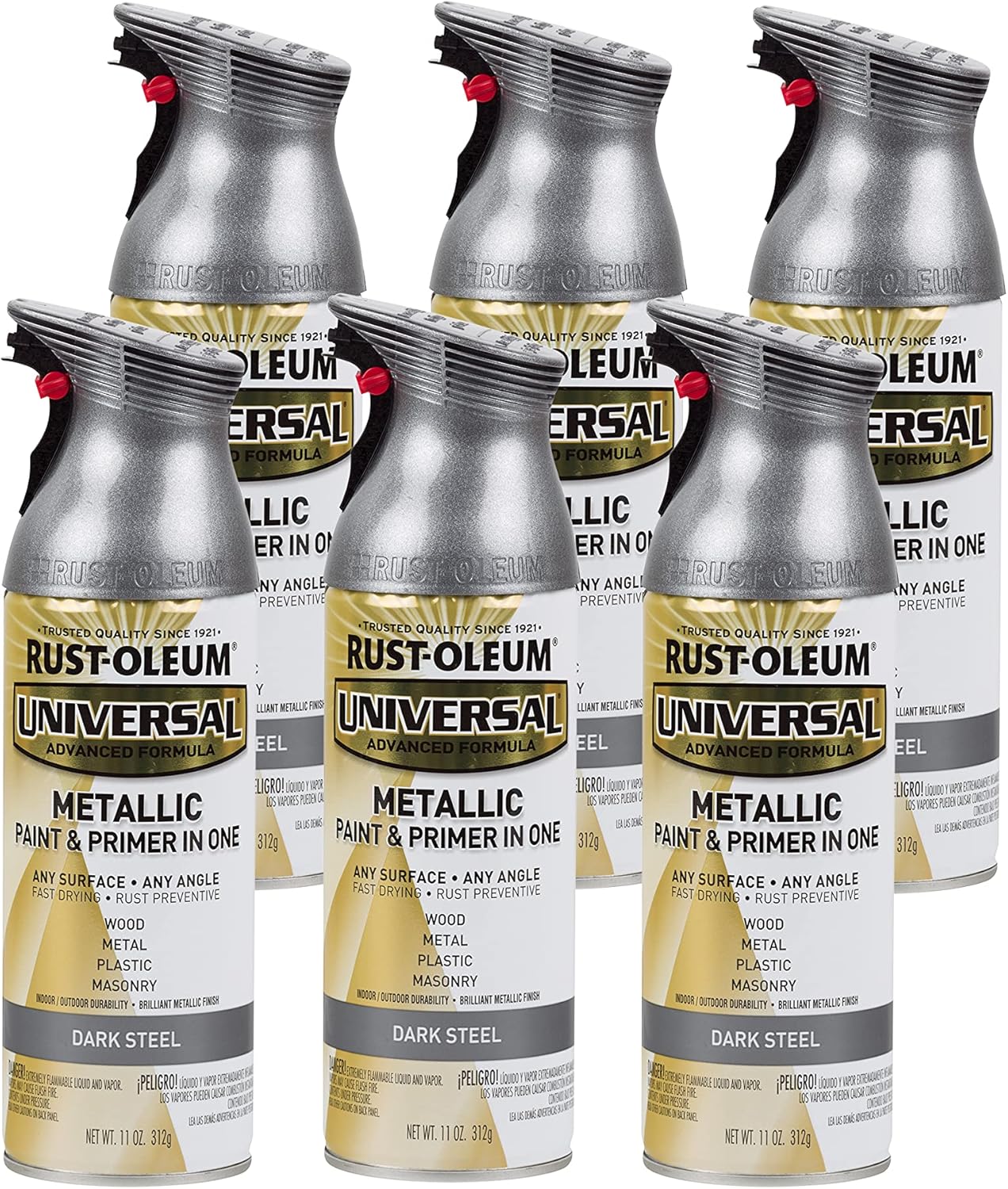 Rust-Oleum Universal All Surface Metallic Spray Paint 6 Pack
