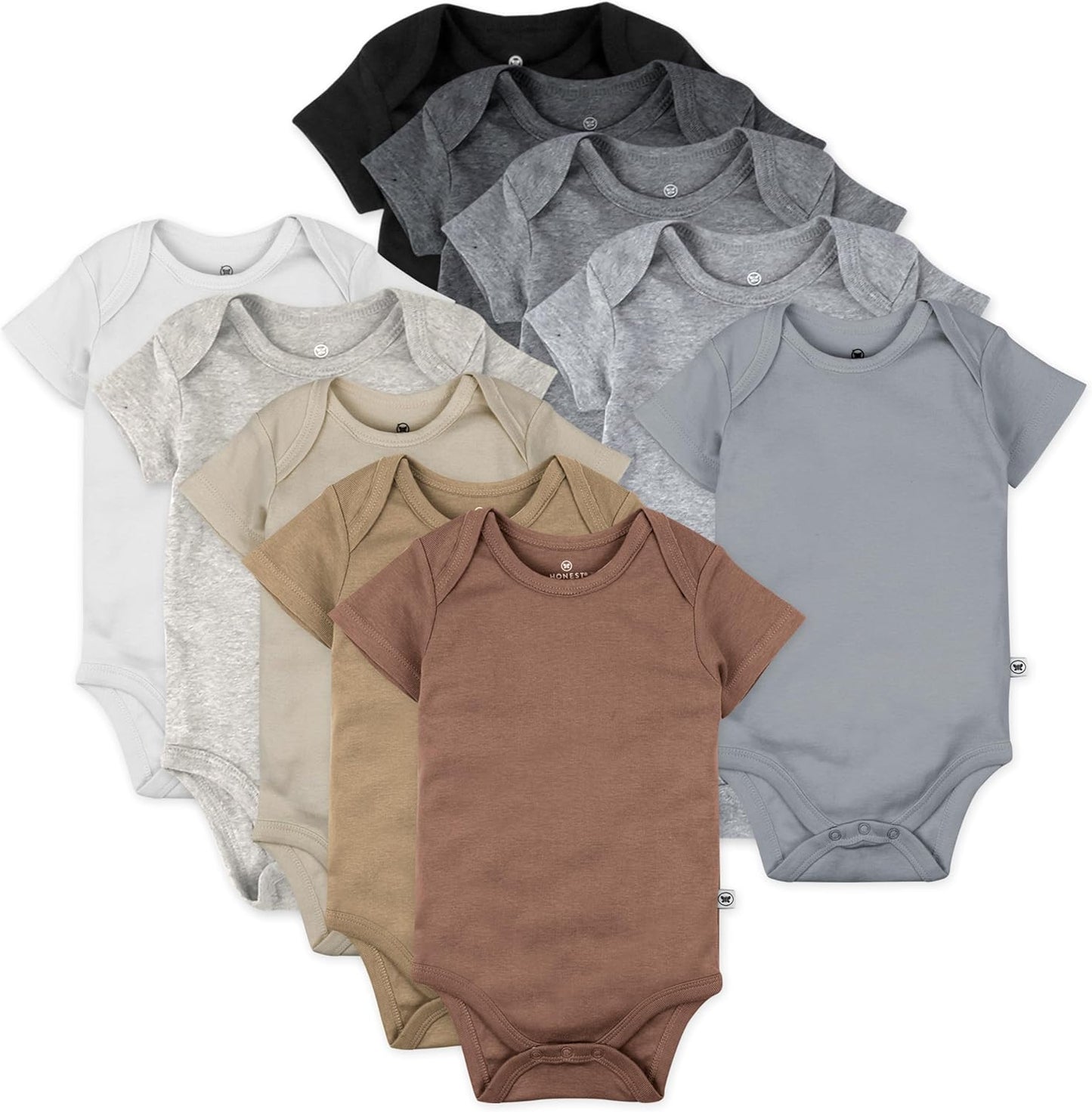 Honestbaby 10-Pack Short Sleeve Bodysuits for Infant Comfort