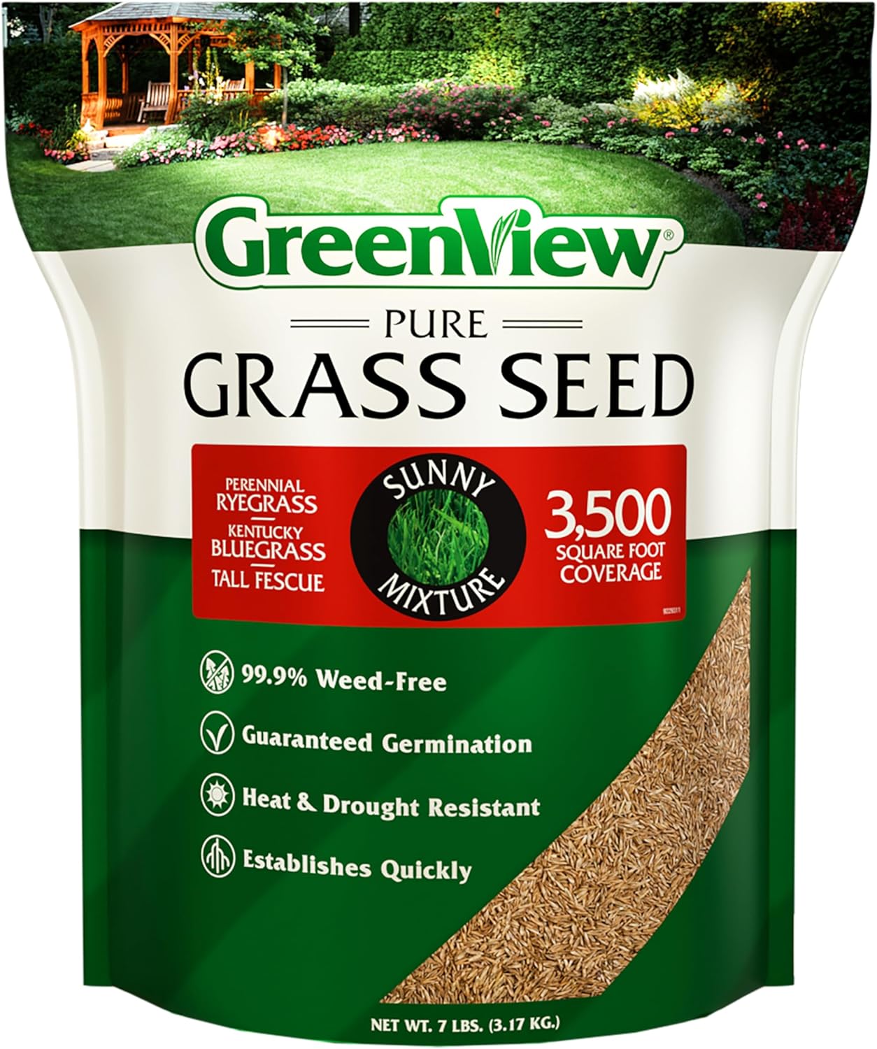 GreenView Pure Grass Seed Sunny Mixture for Lush Lawns