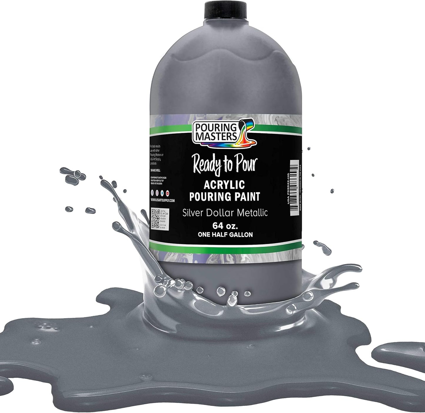 Pouring Masters Silver Dollar Metallic Ready to Pour Acrylic Paint