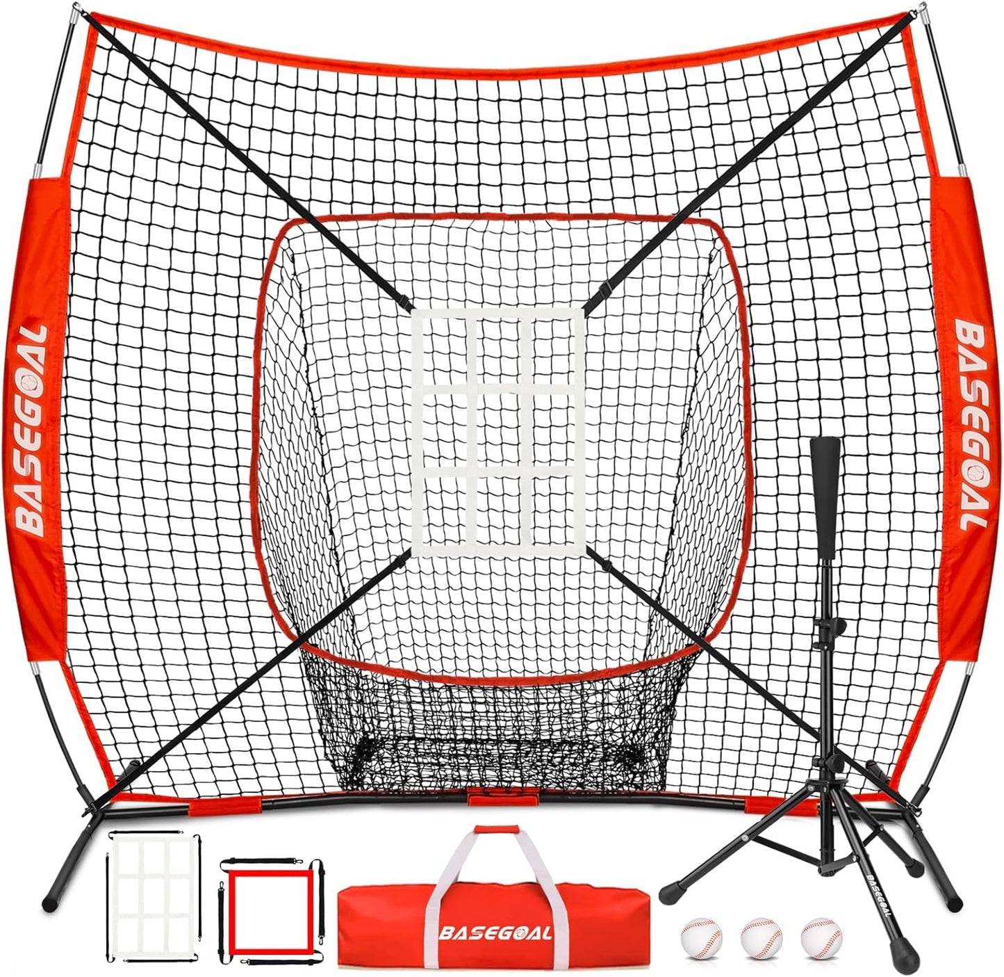 6ft 6in Baseball Softball Practice Net for Hitting and Pitching