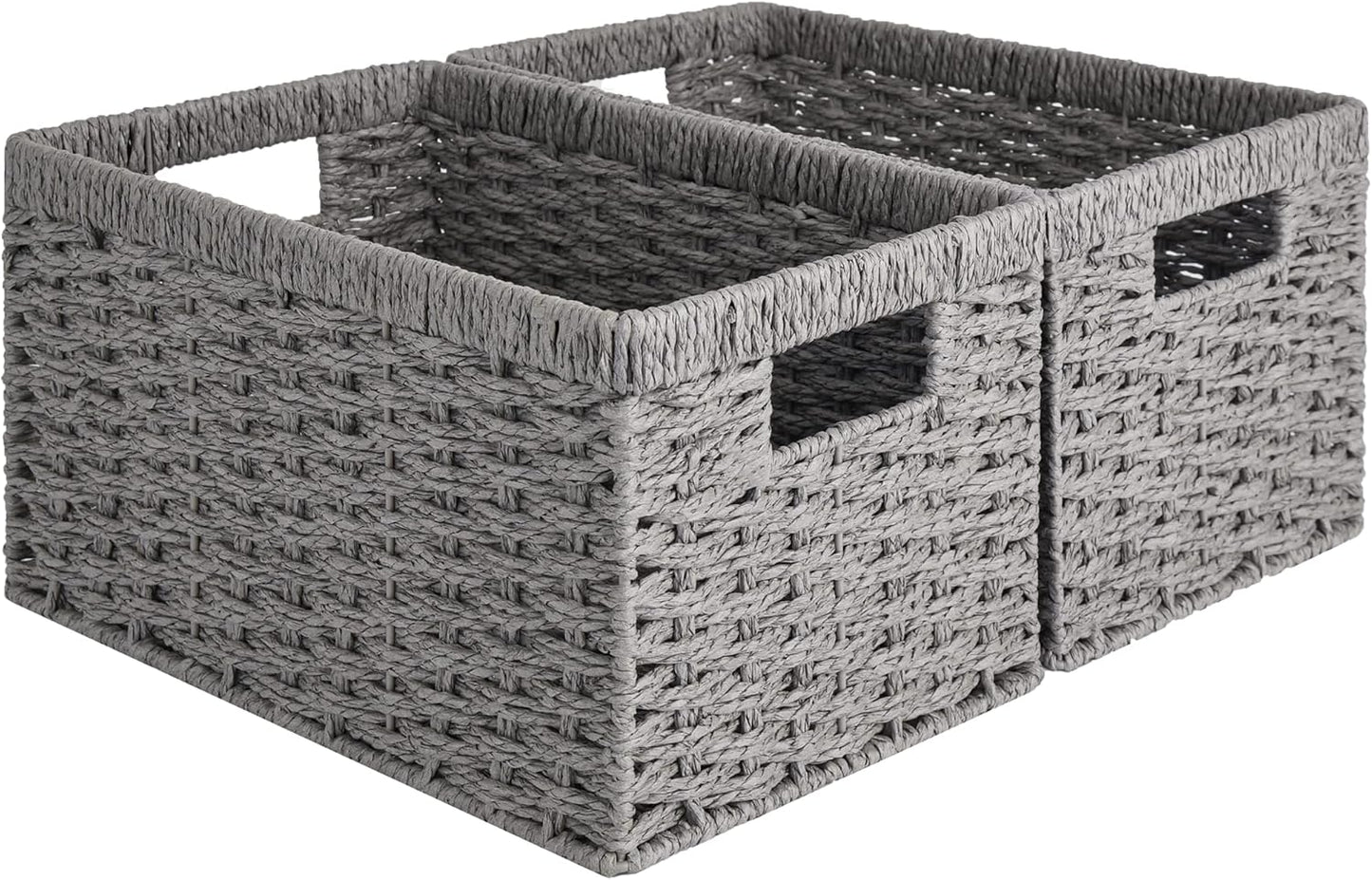StorageWorks Round Paper Rope Storage Baskets for Home Organization