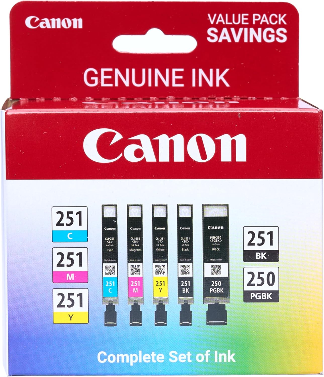 Canon PGI-250/CLI-251 5 Color Ink Pack for Vibrant Printing