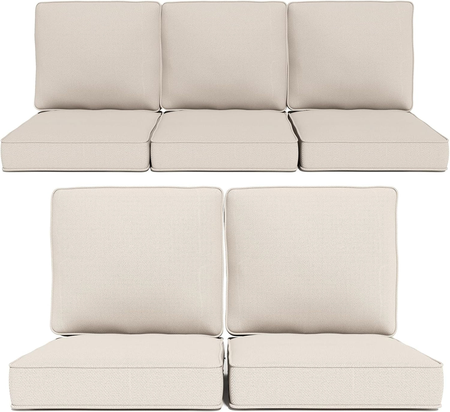 Outdoor Chair Cushions Set of 5 for Patio Deep Seat Comfort