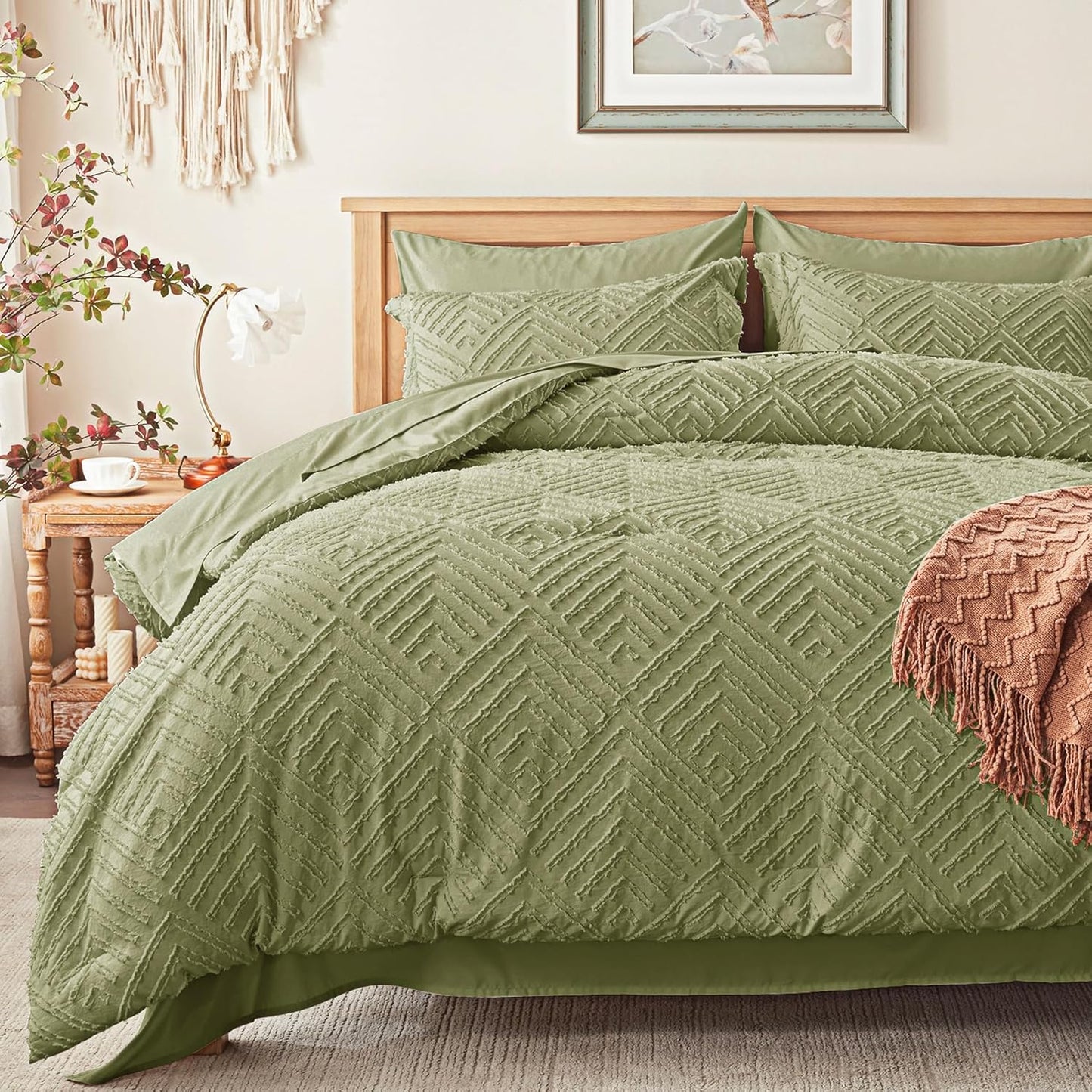 Zzlpp Queen Comforter Set 7 Pieces for All Season Cozy Sleep