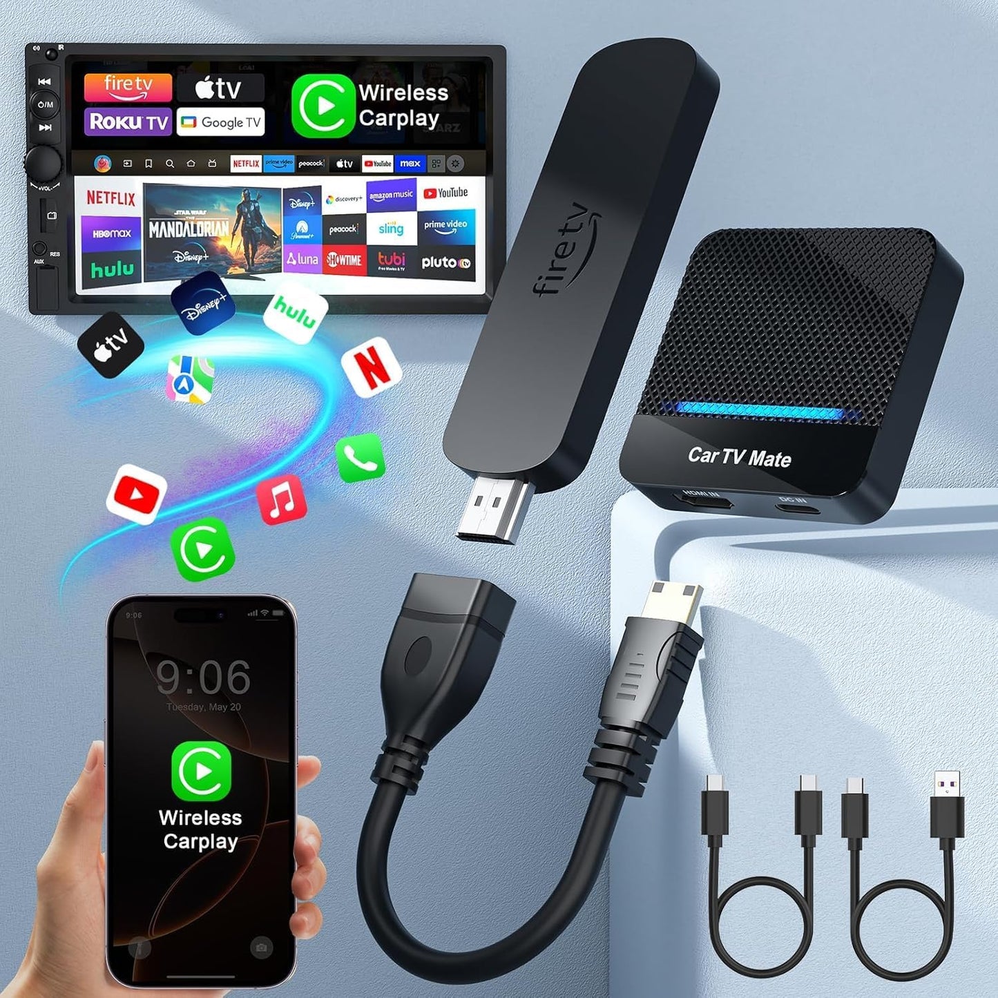Rocketek Car TV Mate Pro: Wireless Carplay Adapter
