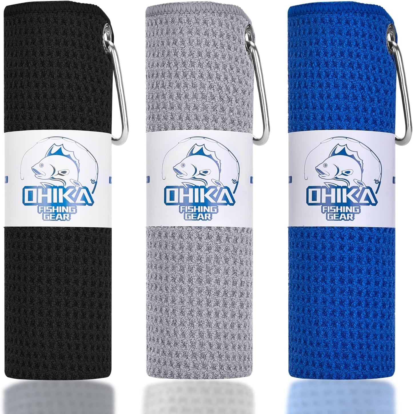 OHIKA Microfiber Fishing Towels - Clip-On Convenience!