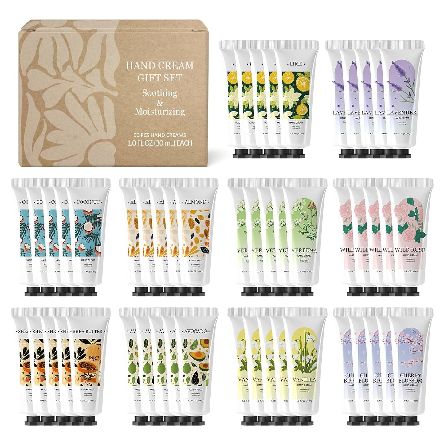 Green Canyon Spa Hand Cream Set - 50 Pack Mini Lotion Bulk