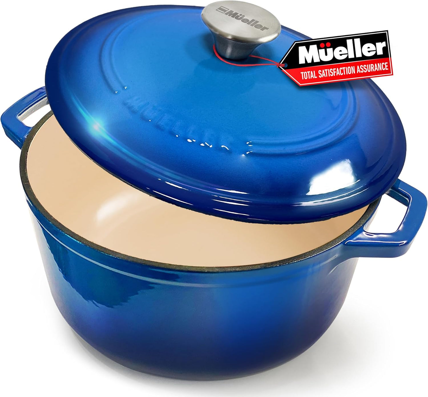 7.5 QT Enameled Cast Iron Dutch Oven for Versatile Cooking