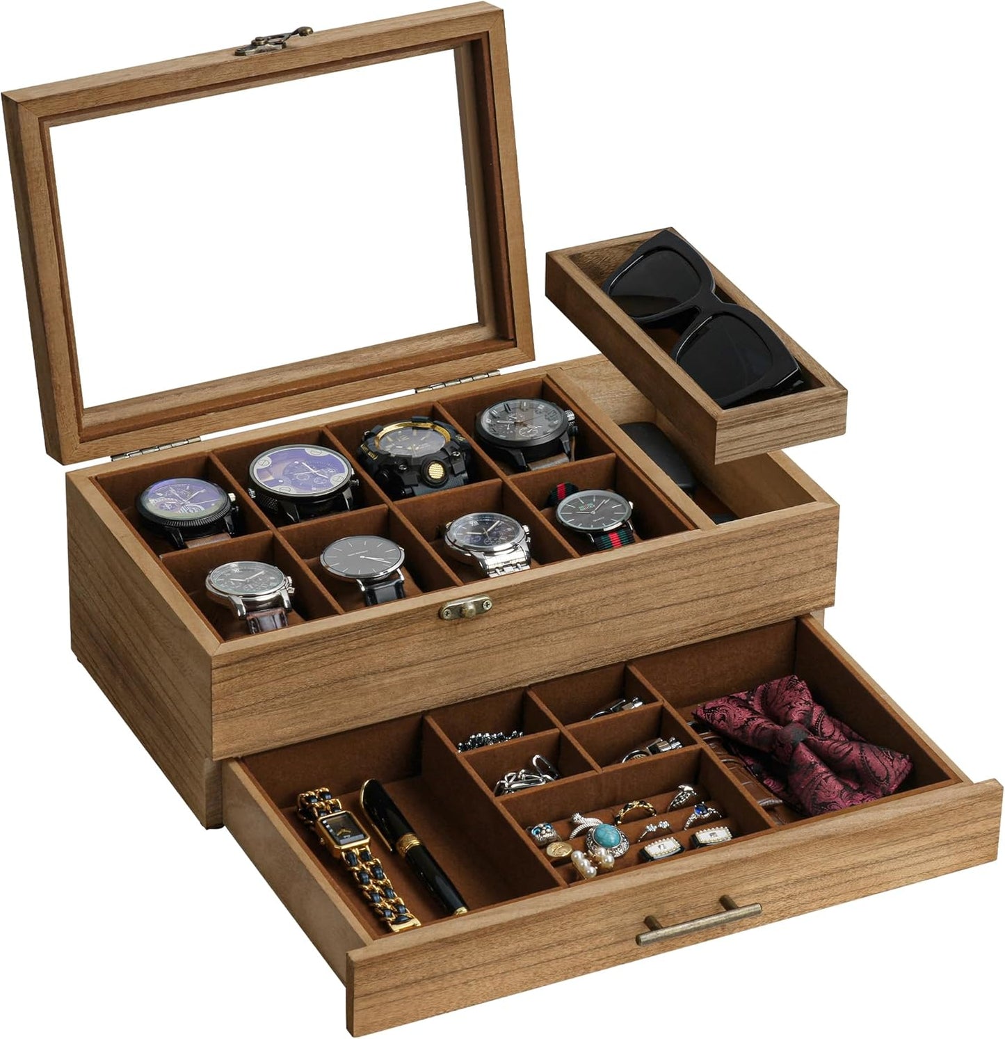2-Tier Large Dial Watch Box, 8-Slot Organizer