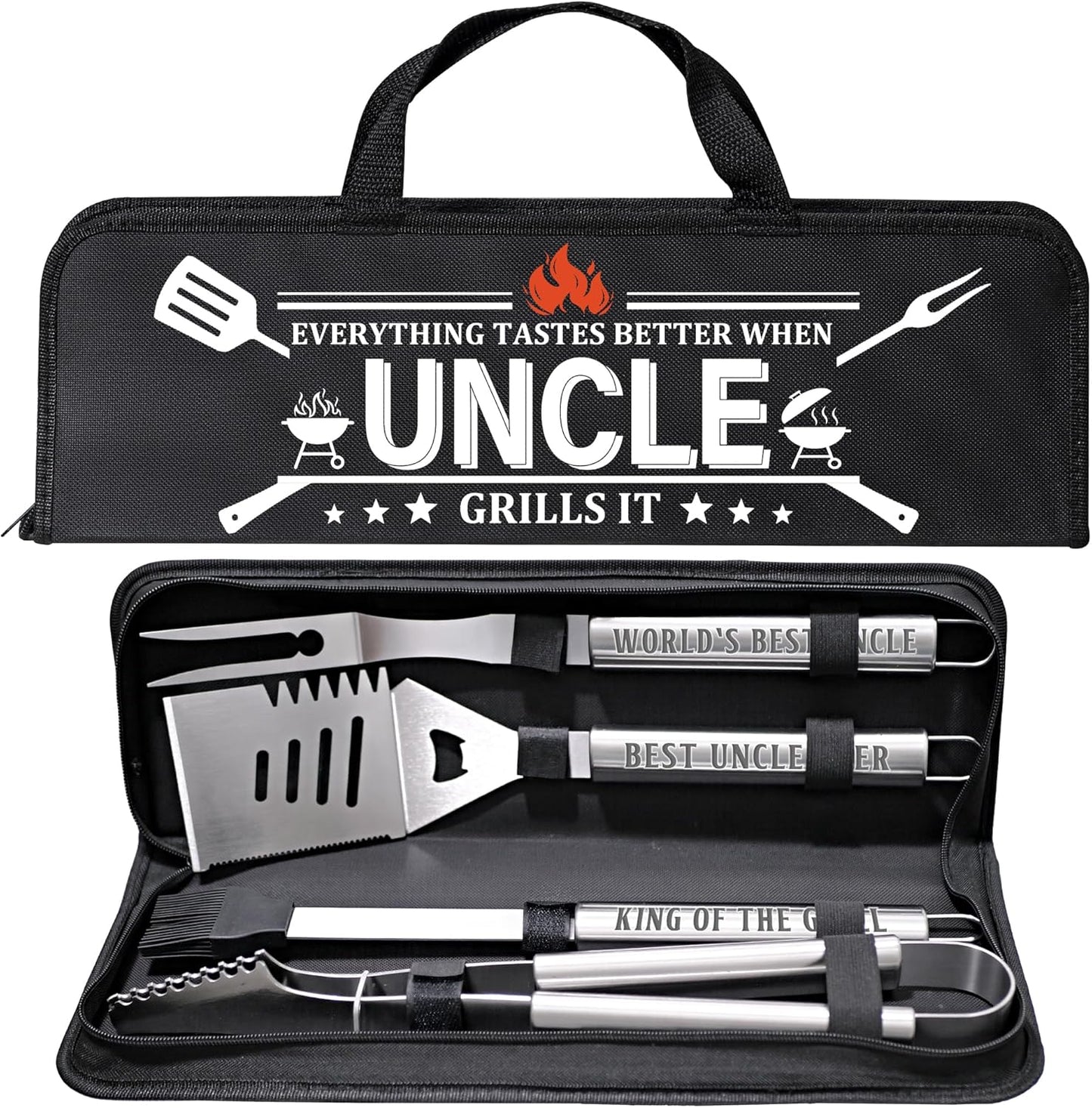 Uncle Gifts from Nephew - Heavy Duty Stainless Steel Grill Set