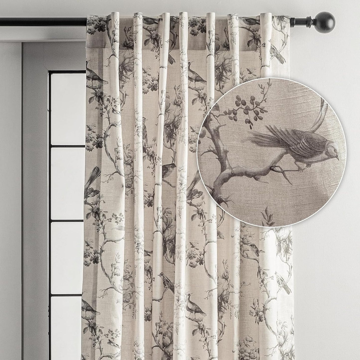 Elegant 100% Cotton Curtains for Living Room and Bedroom Use