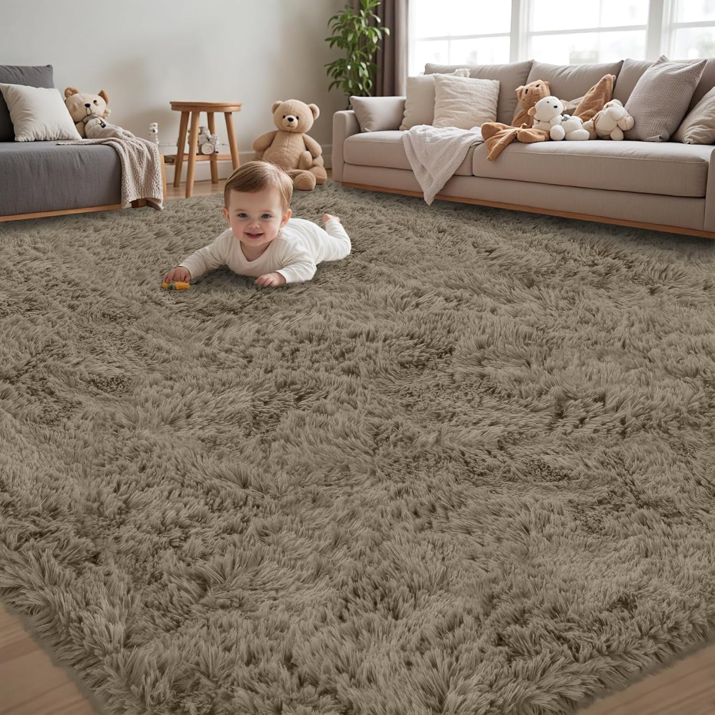 Ultra Soft Fluffy 6x9 Area Rug for Living Room and Bedroom