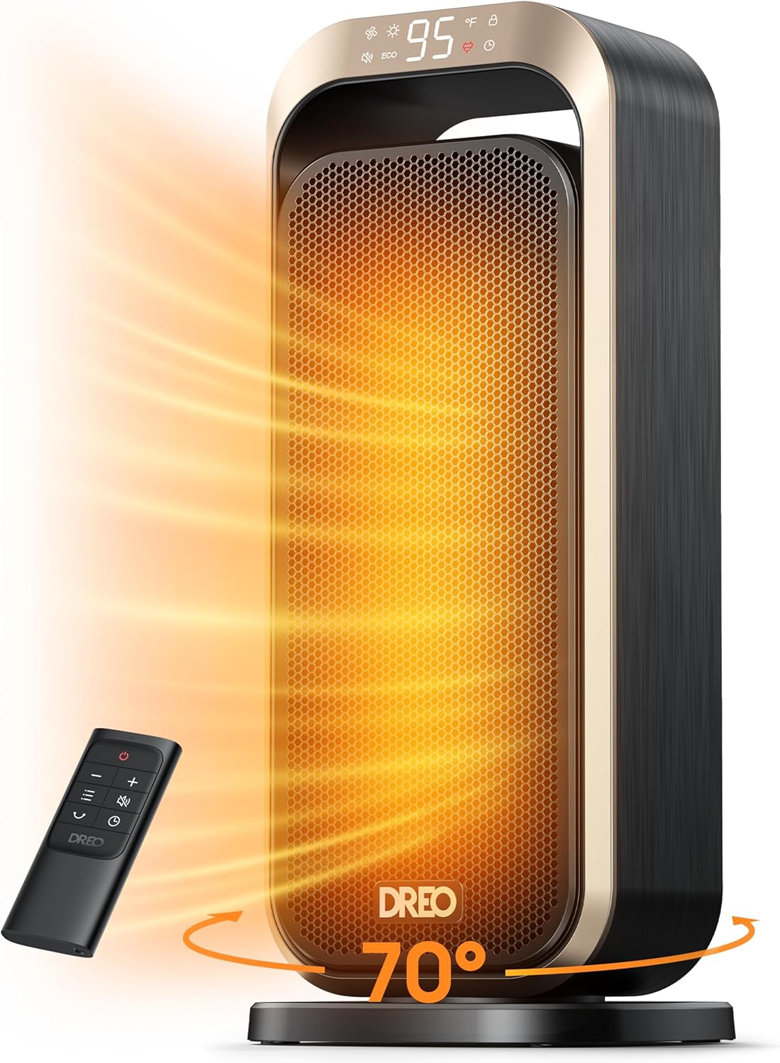 Dreo 1500W Portable Heater | Remote Control | 70 Oscillation
