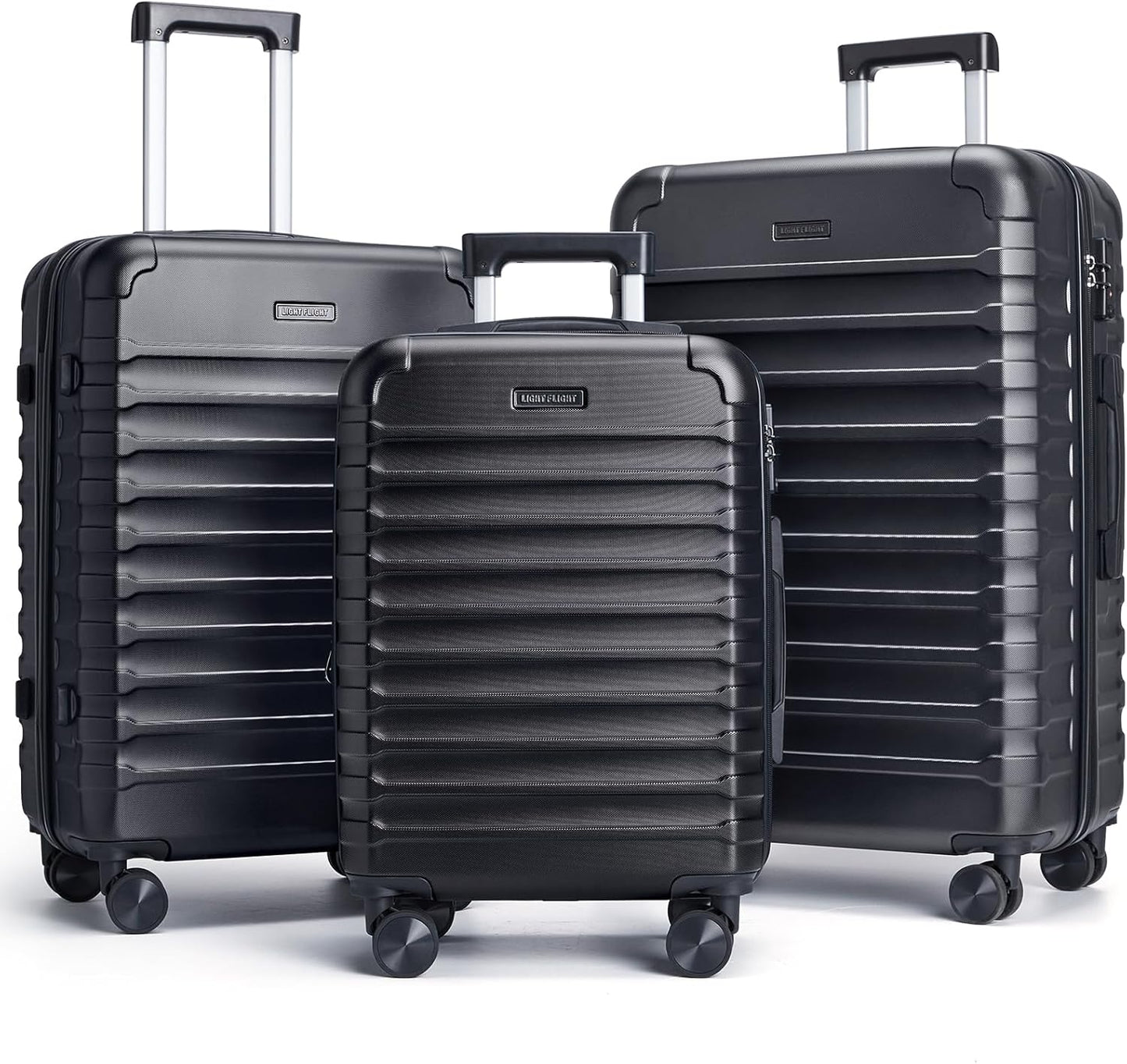 Durable 3 Piece Luggage Set with Spinner Wheels for Travel