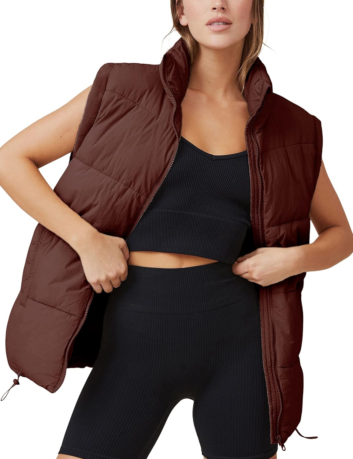 Stylish Womens Zip Up Puffer Vest for Winter Fashion Lovers