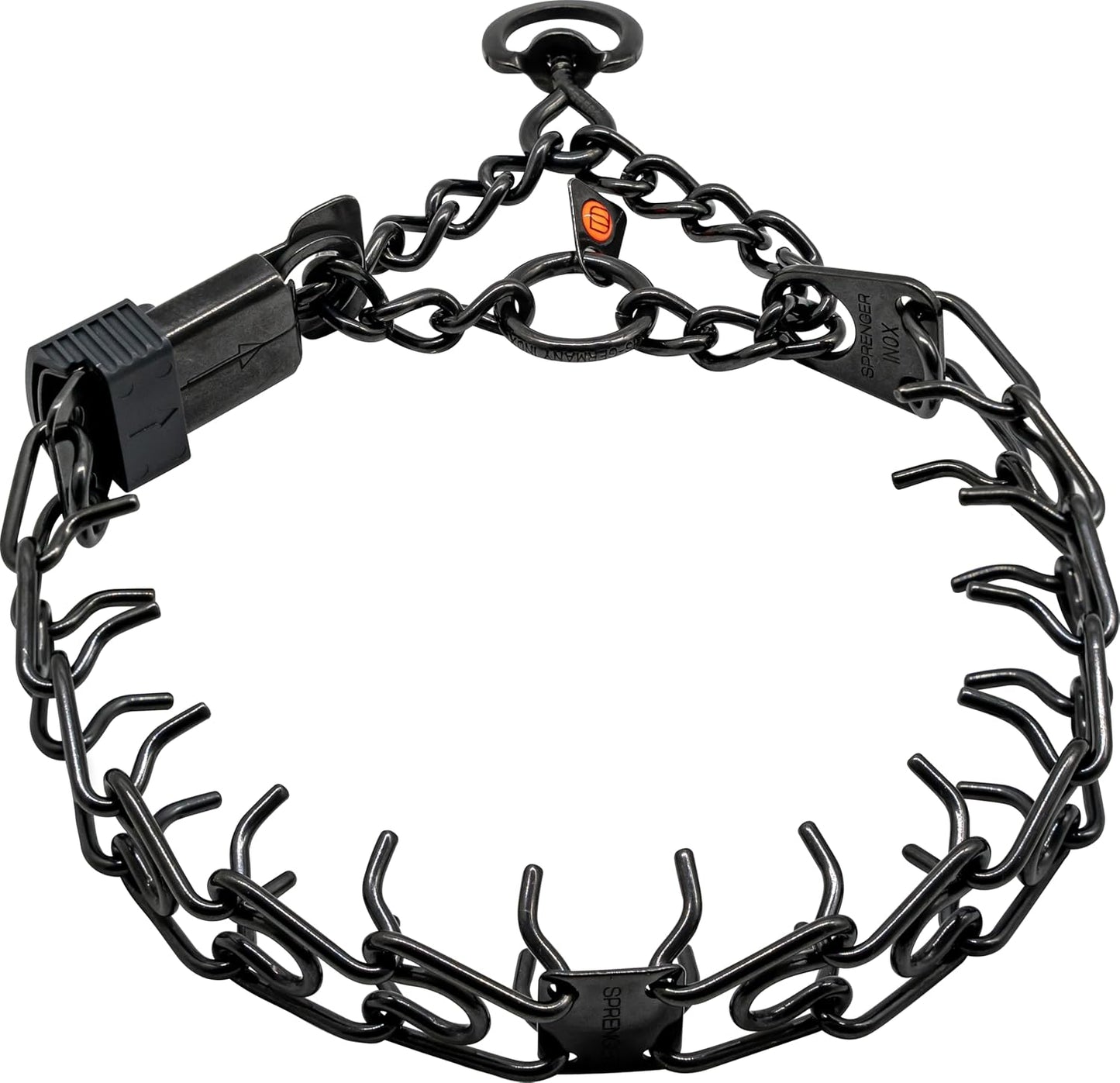 Herm Sprenger Black Stainless Steel Dog Collar for Training