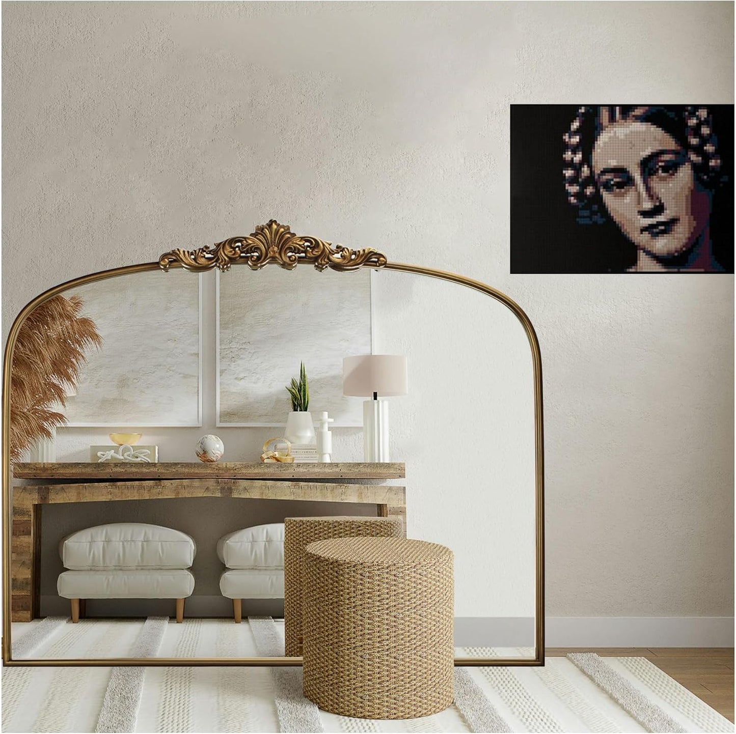 Vintage Gold Ornate Baroque Mirror - Elegant Wall Decor Piece