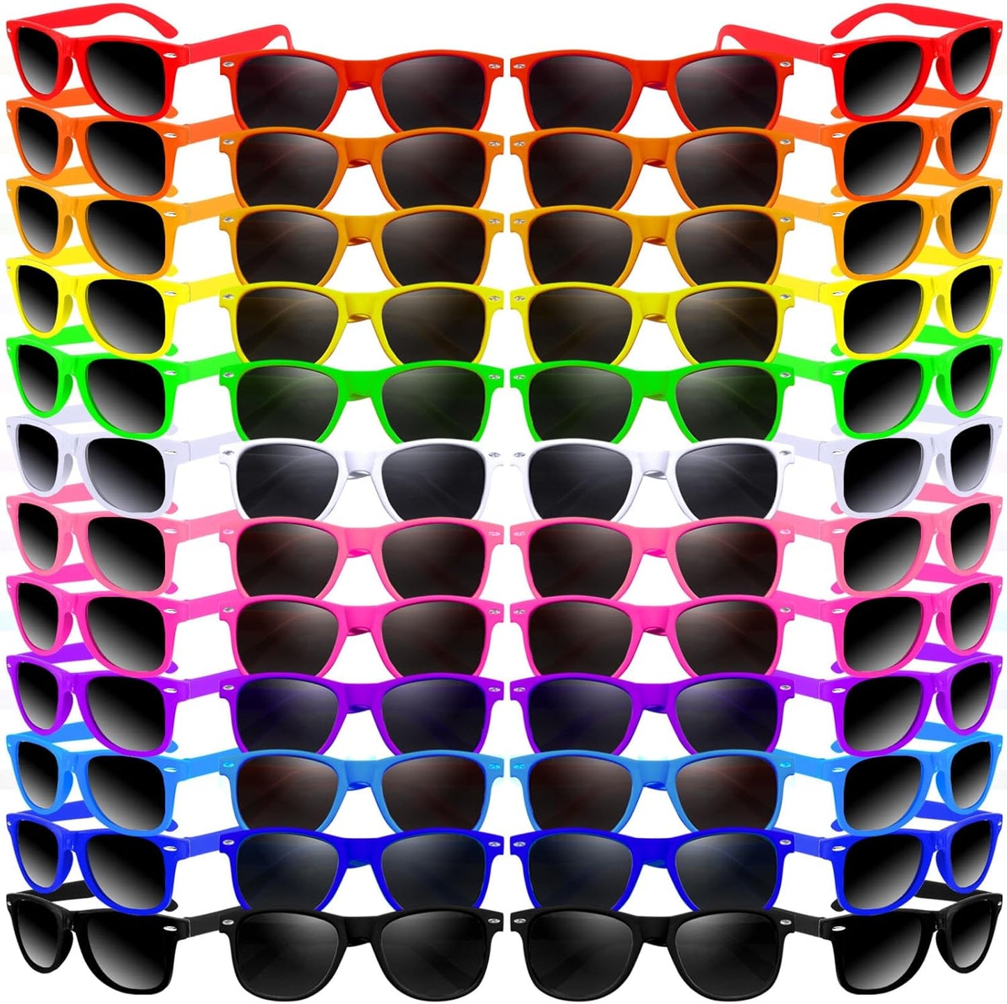 72 Pack Neon Sunglasses Party Favors for Colorful Fun