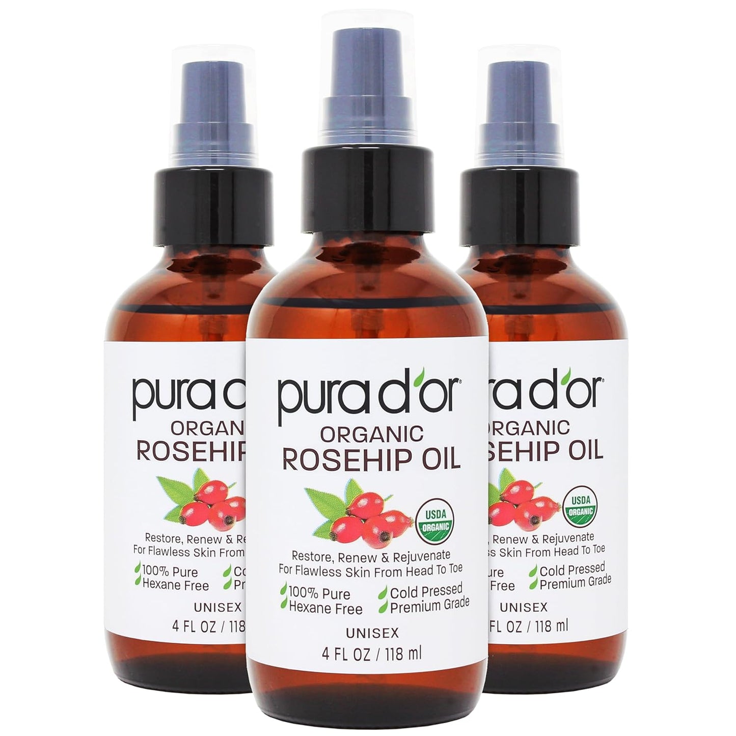 PURA D'OR Organic Rosehip Seed Oil Hair Relaxer for All