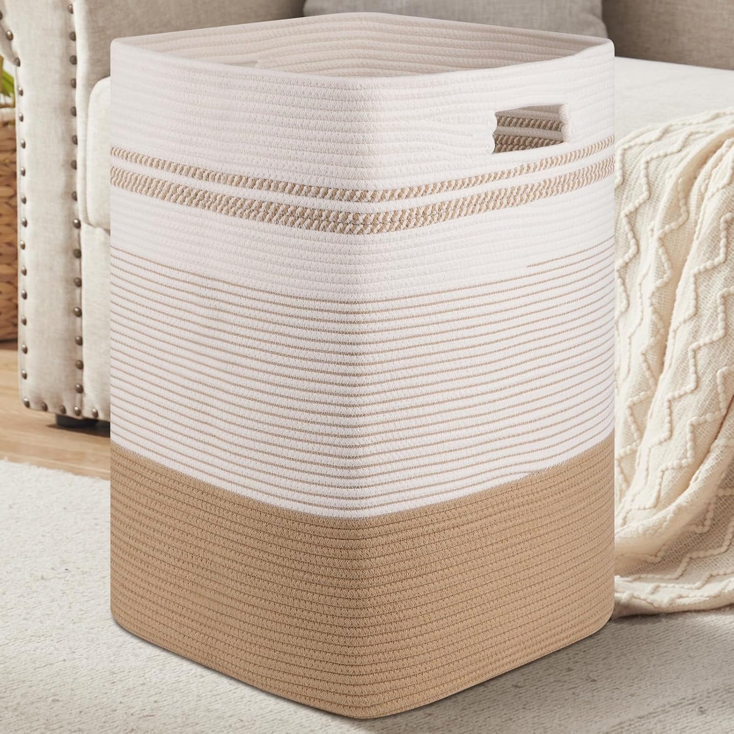 Large Woven Rope Laundry Hamper for Stylish Home Storage