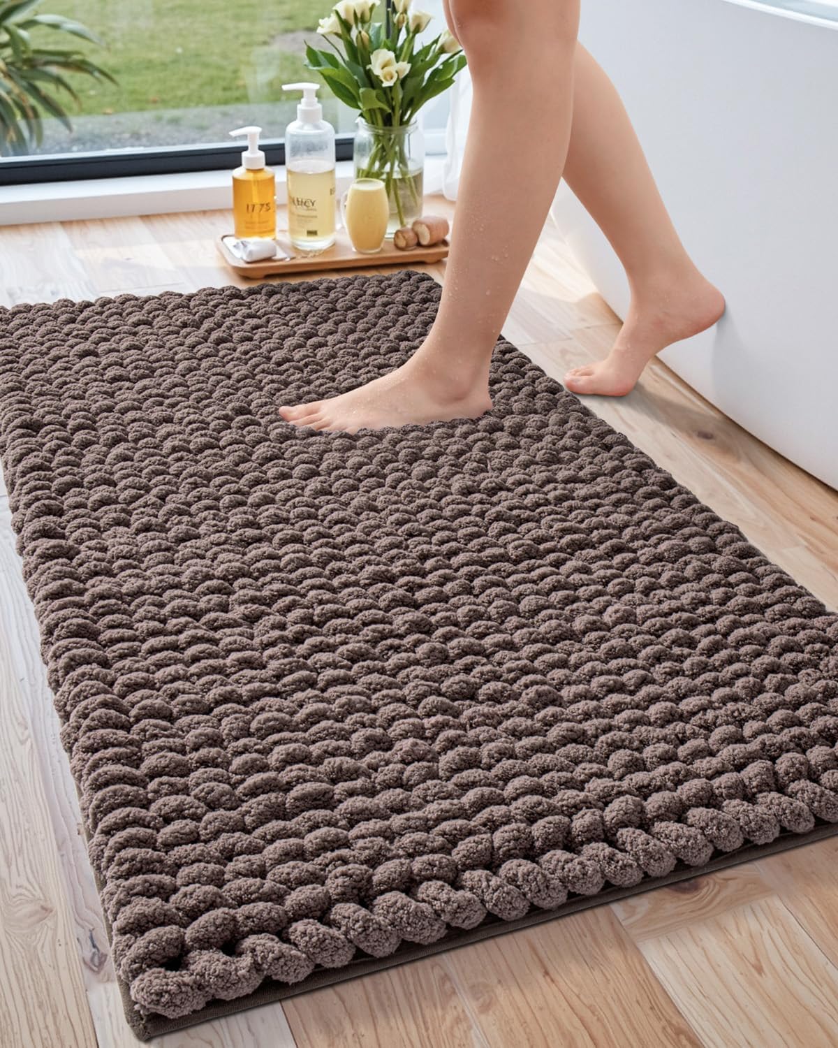 LUMI Luxury Bathroom Rug - Ultra Soft Non-Slip Chenille Mat