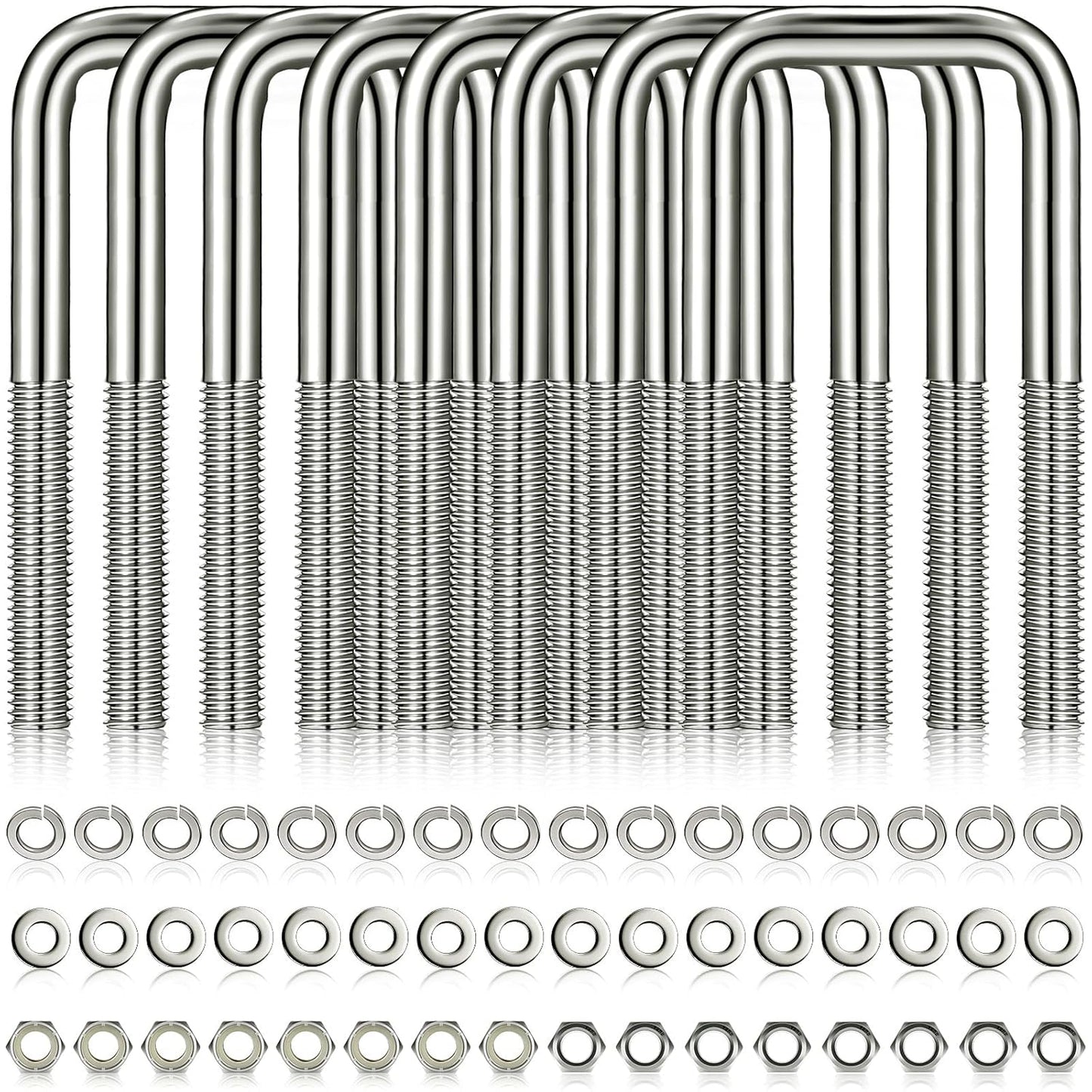 8 Pcs Heavy Duty Stainless Steel U-Bolts for Boat Trailers