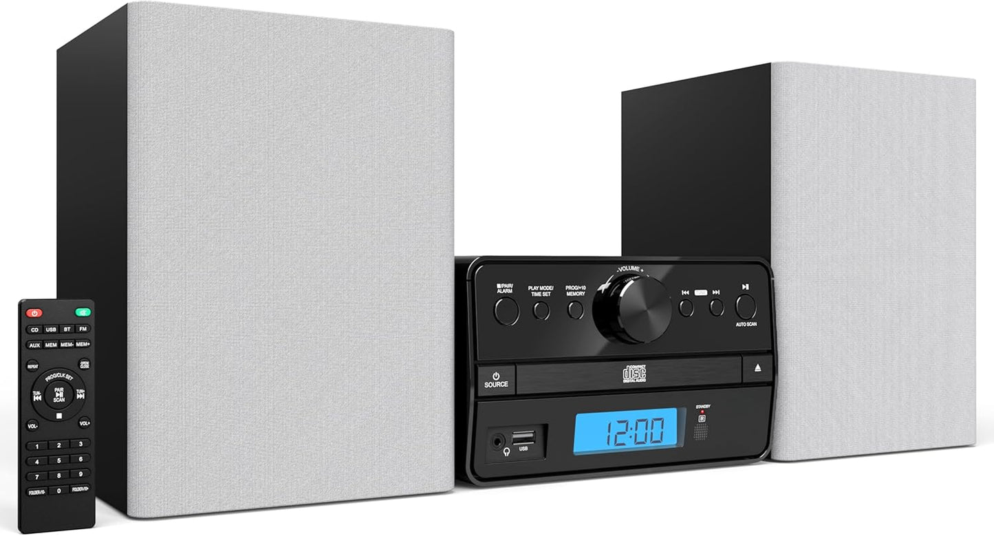 Philco Stereo Shelf System with CD Player and Bluetooth Streaming