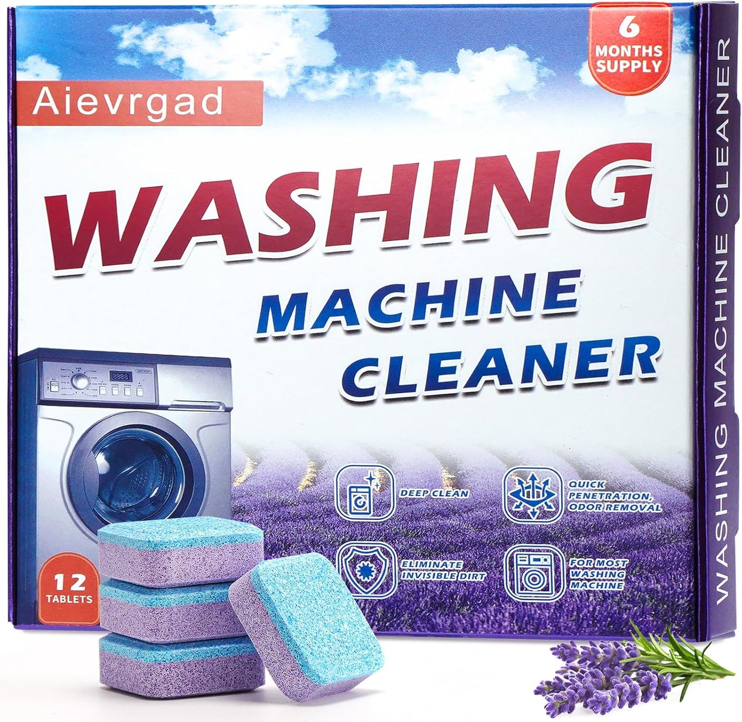 Lavender Washer Cleaner: 12pk HE Tabs