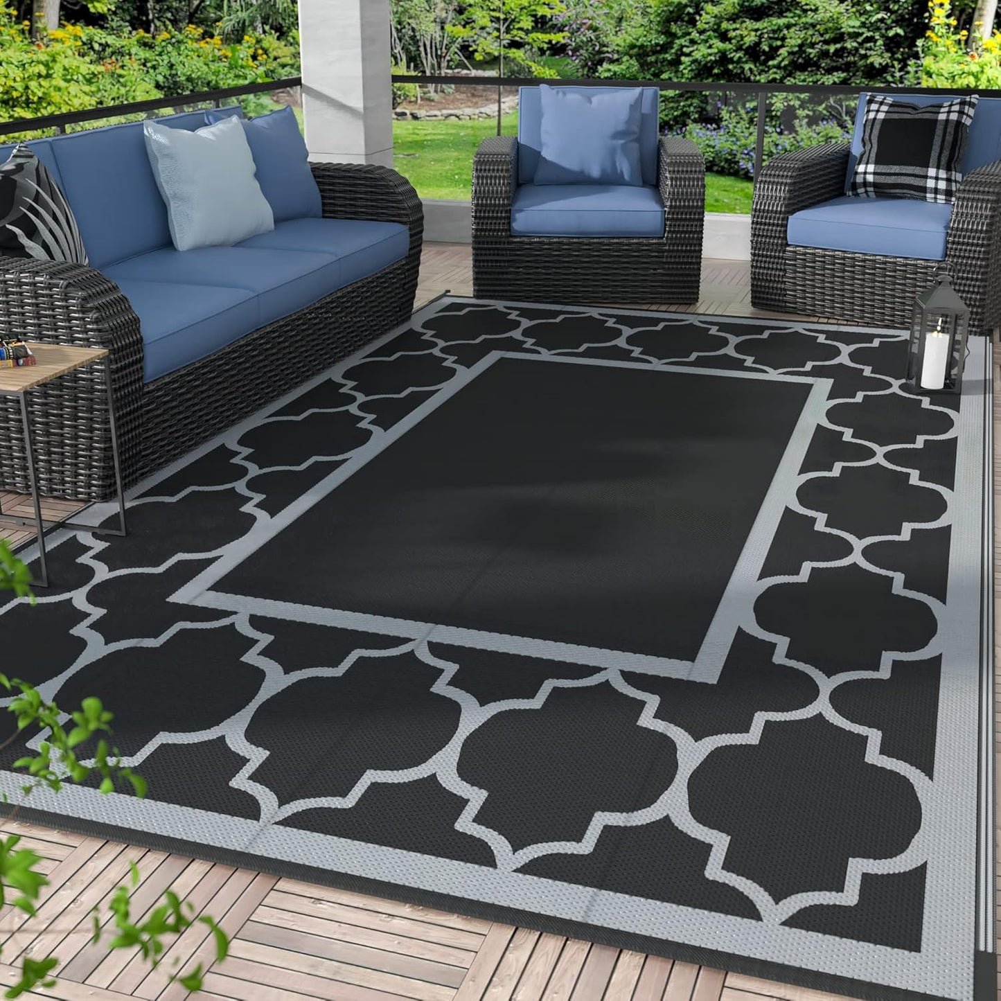 GENIMO Outdoor Rug 9ft x 12ft Waterproof for Stylish Decor