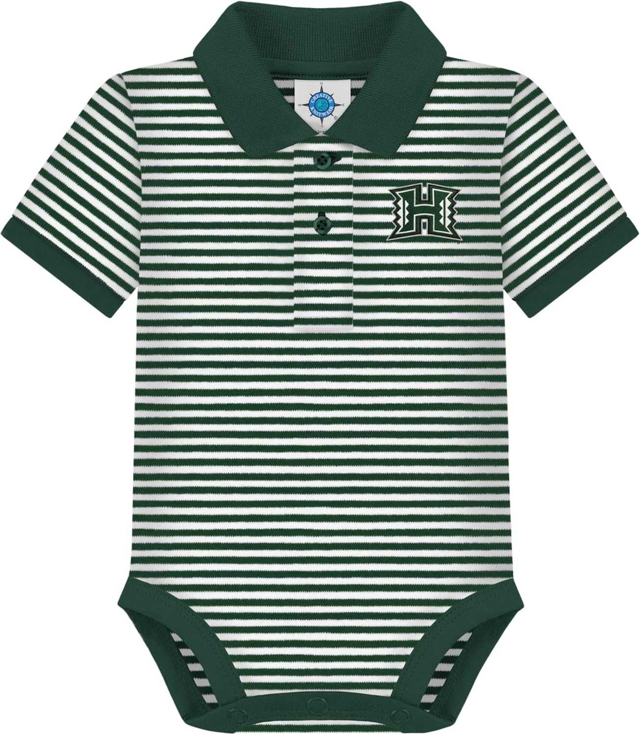 Creative Knitwear College Baby Striped Polo Bodysuit for Infants