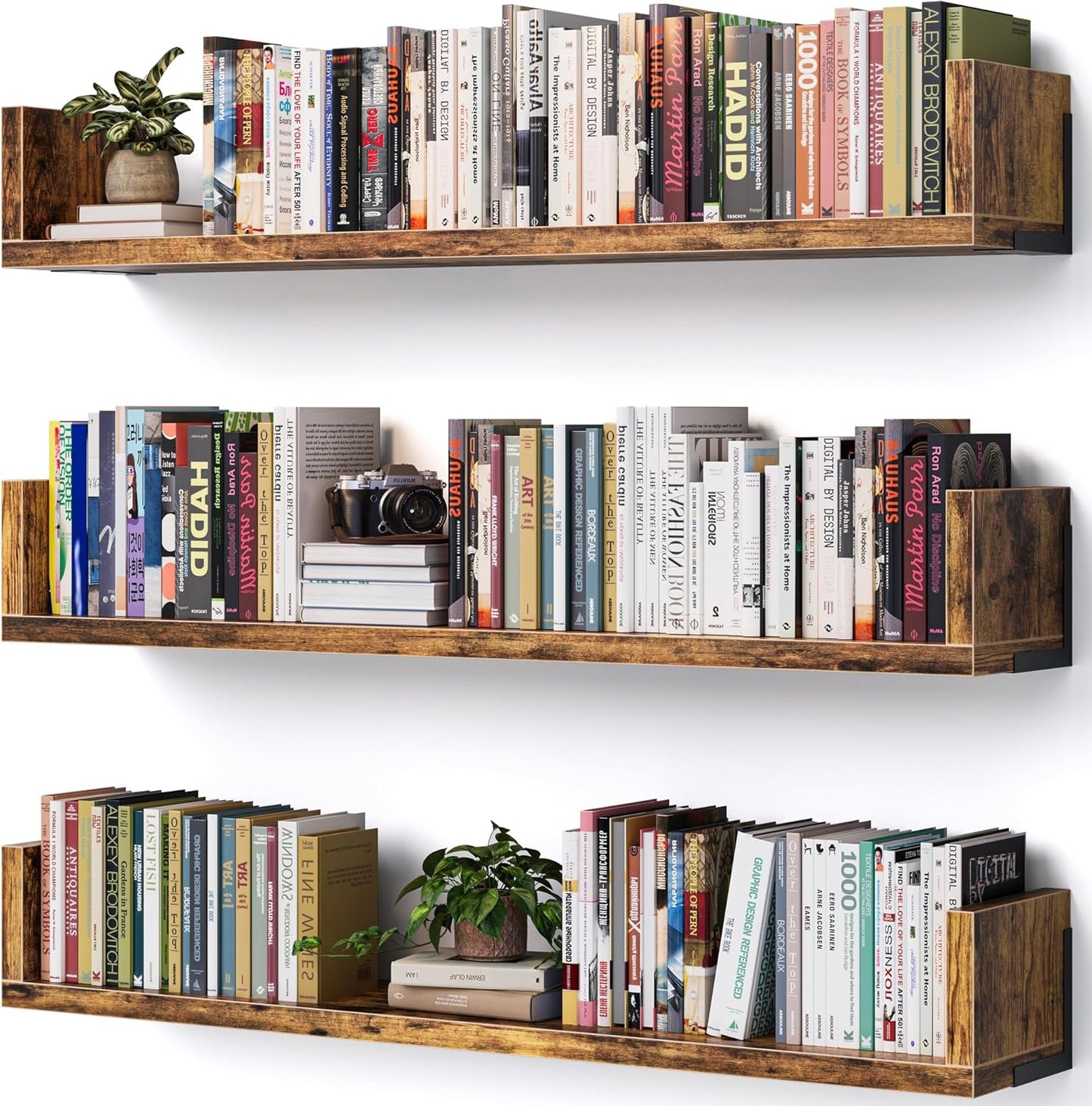U Shaped Wall Bookshelf Set of 3 for Stylish Storage Solutions