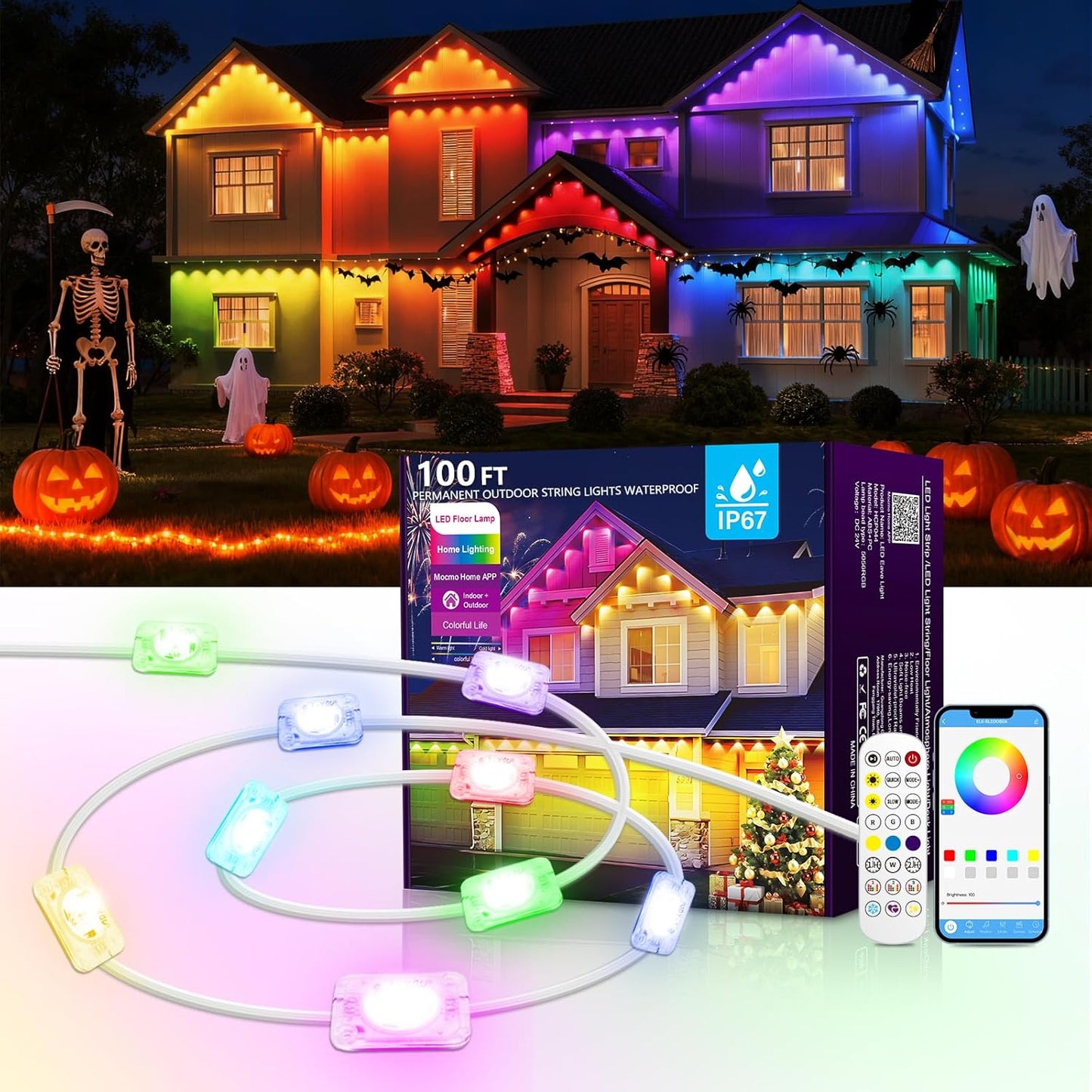 100FT Permanent Outdoor Lights for Year-Round Holiday Decor