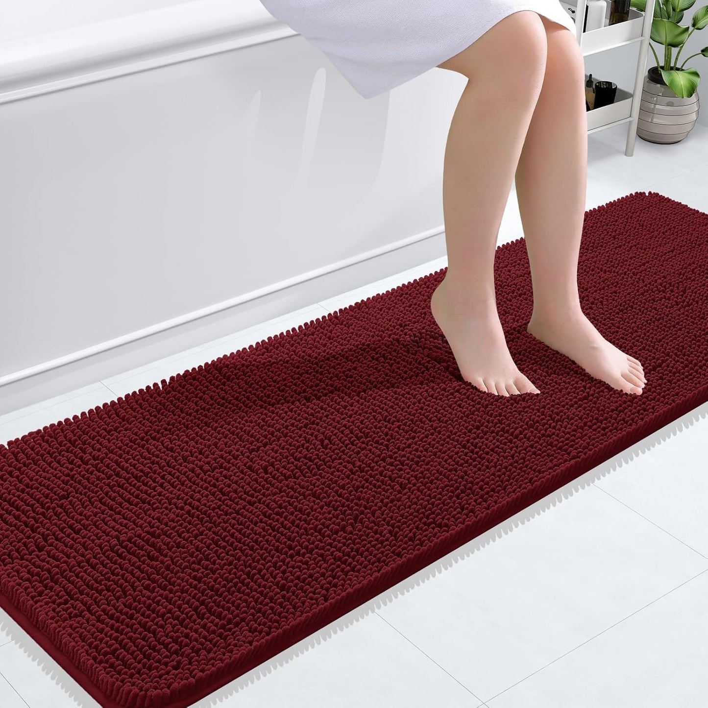 OLANLY Extra Soft Chenille Bath Rugs 59x20 for Cozy Comfort