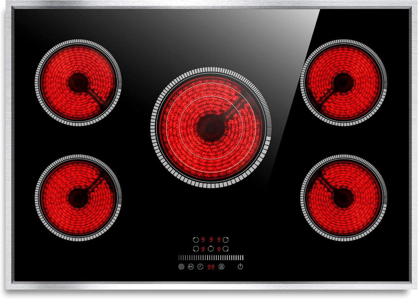 30 Inch Electric Cooktop with 5 Burners for Powerful Cooking