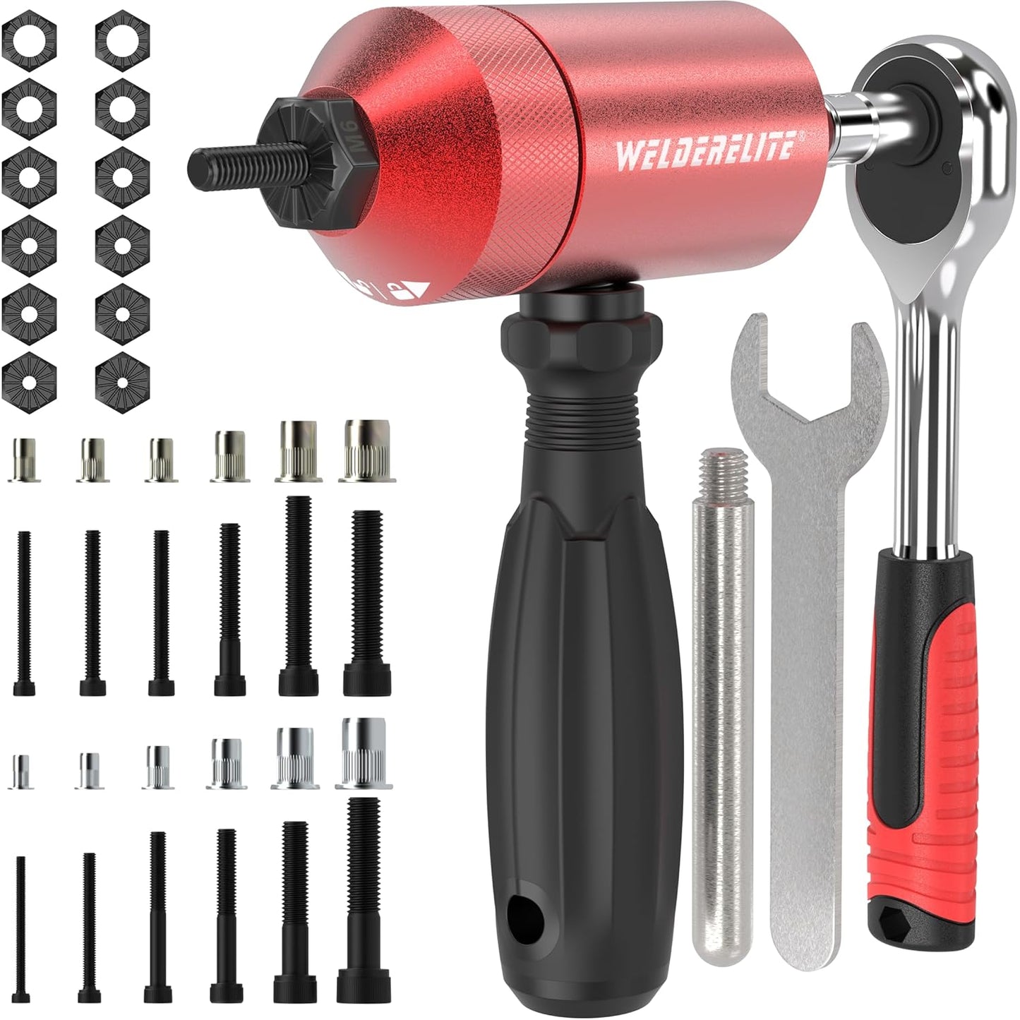 Rivet Nut Drill Adapter Kit with 270pcs Nuts & 36pcs Mandrels