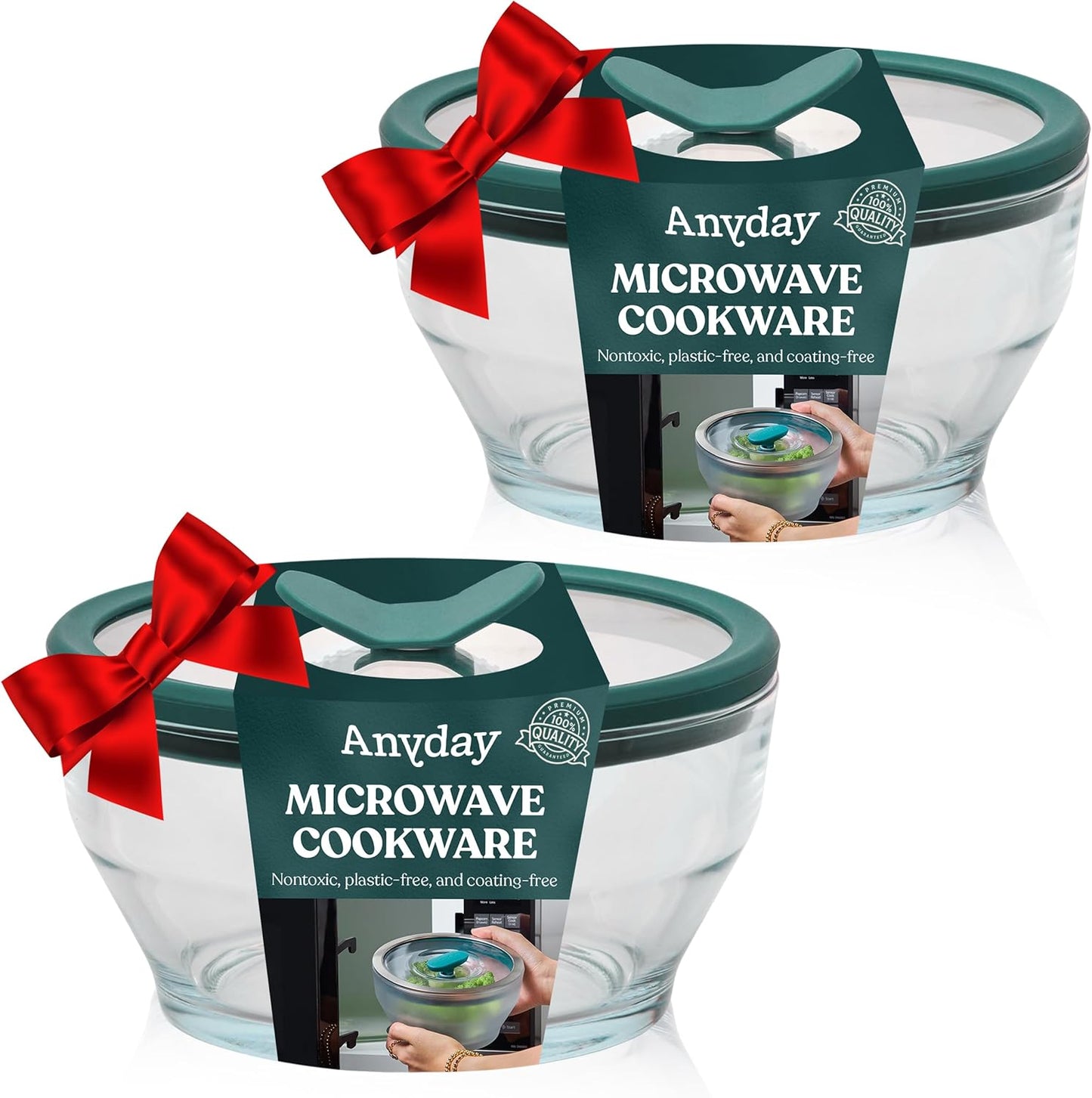 Anyday 2-Pack Glass Food Storage Containers with Vented Lids