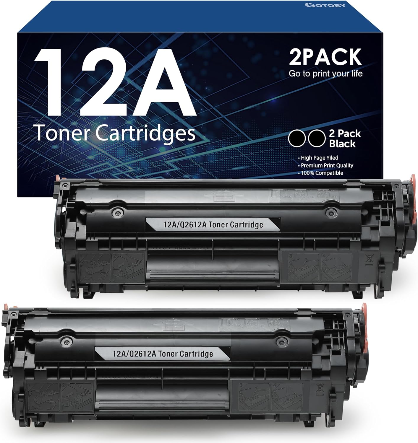 12A Toner Cartridge Replacement for HP LaserJet Printers