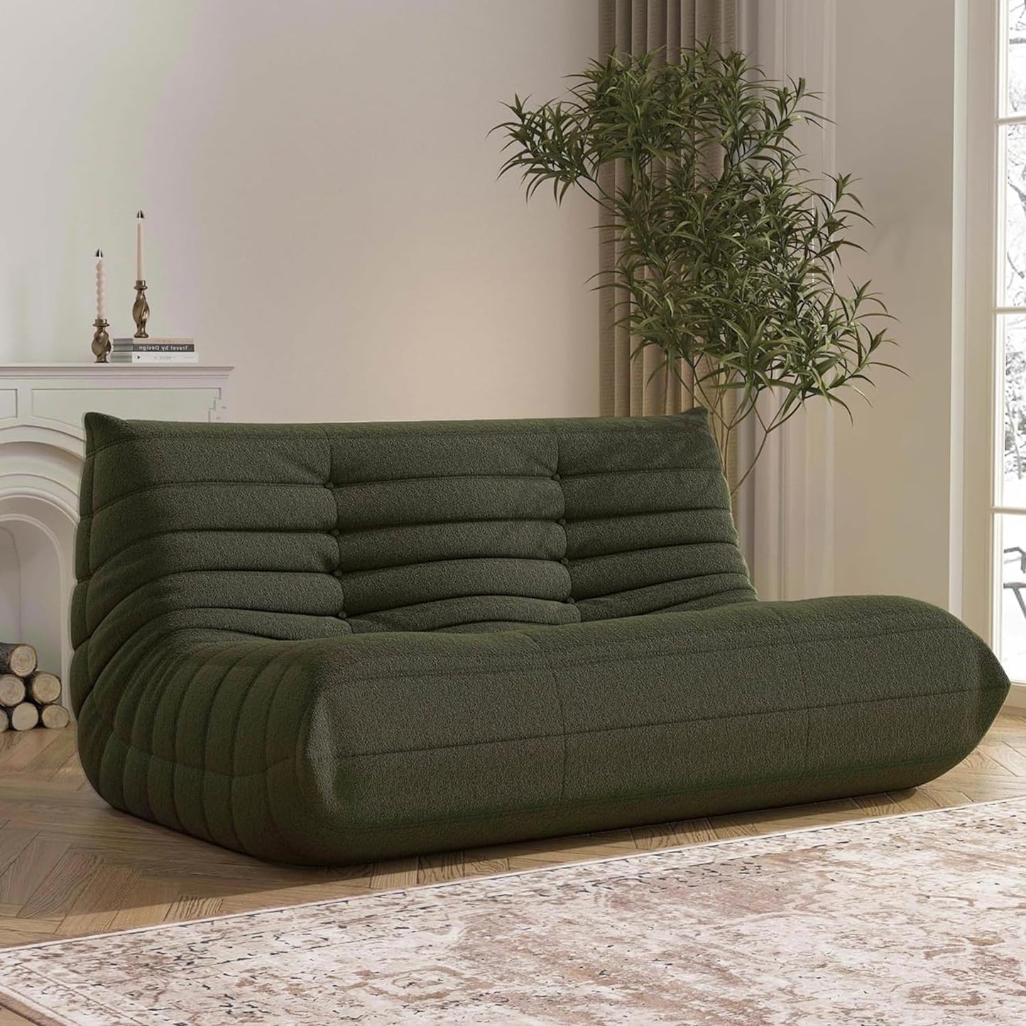 Loveseat Fireside Chair Bean Bag Sofa for Adults & Teens
