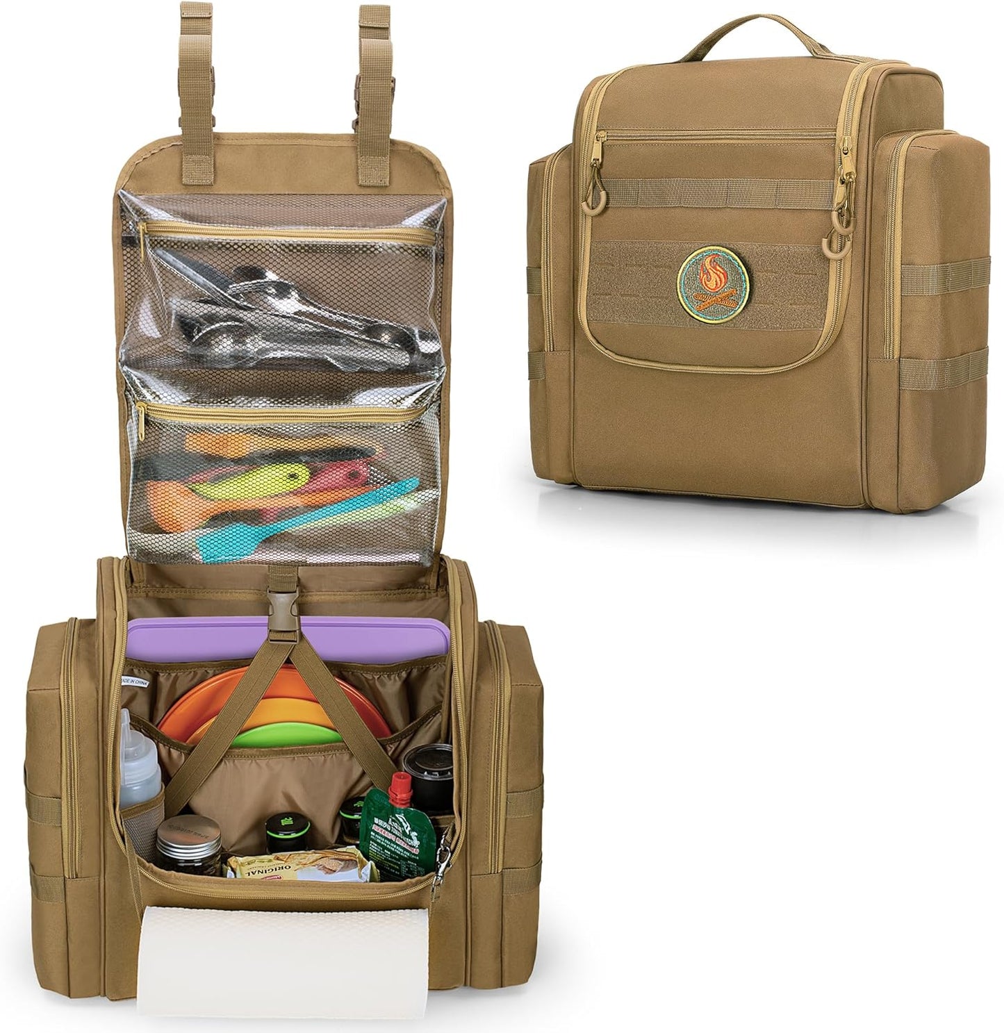 Large Tactical Camping Kitchen Organizer for BBQ Cooking Essentials