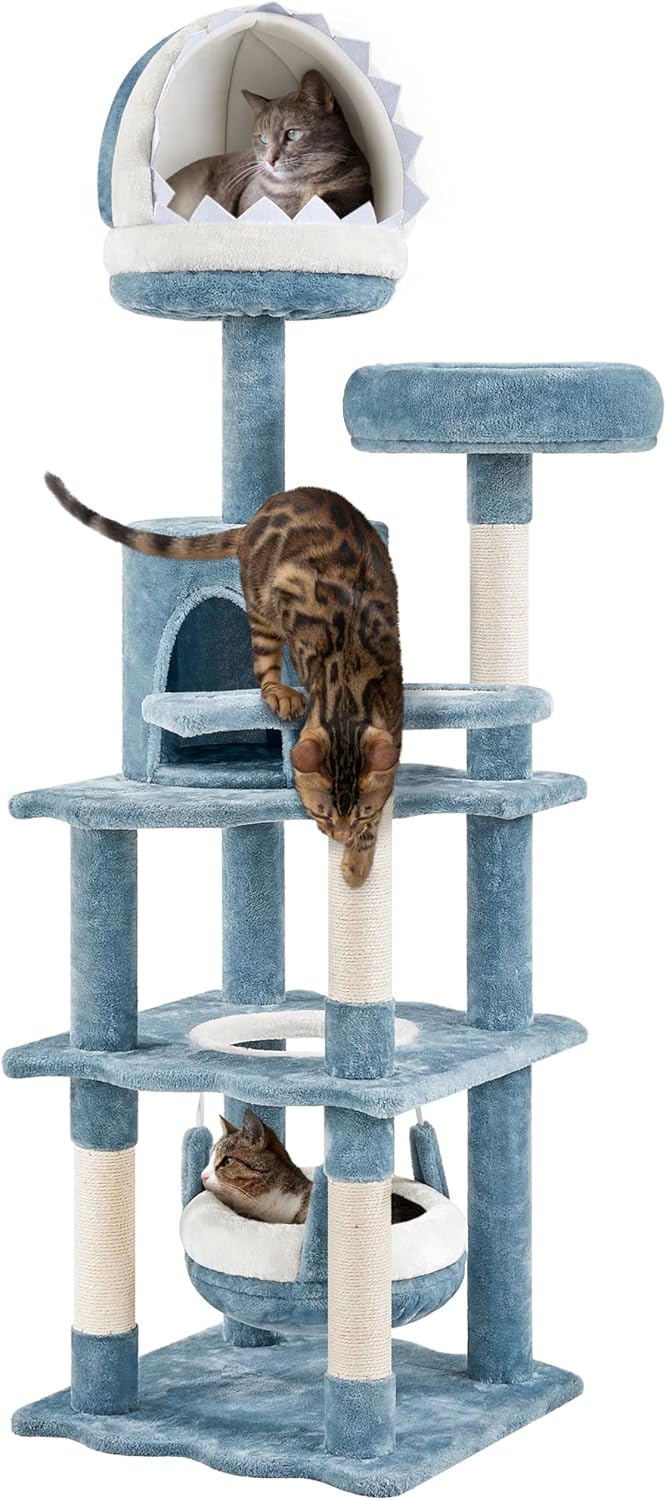 Yaheetech 61in Tall Ocean-Themed Cat Tree for Playful Kitties