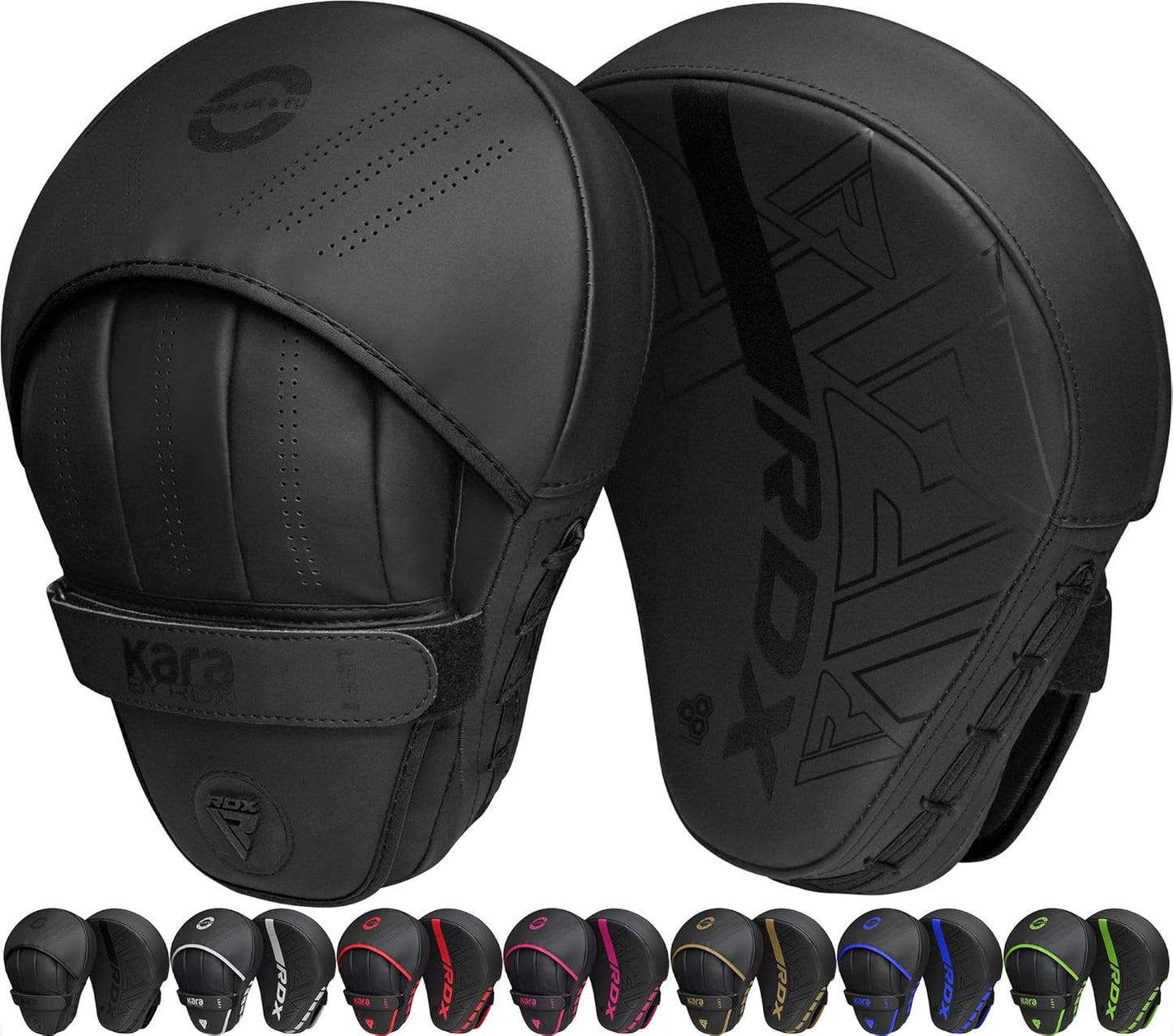 RDX Curved Focus Mitts: Kara Hide Leather Training Pads