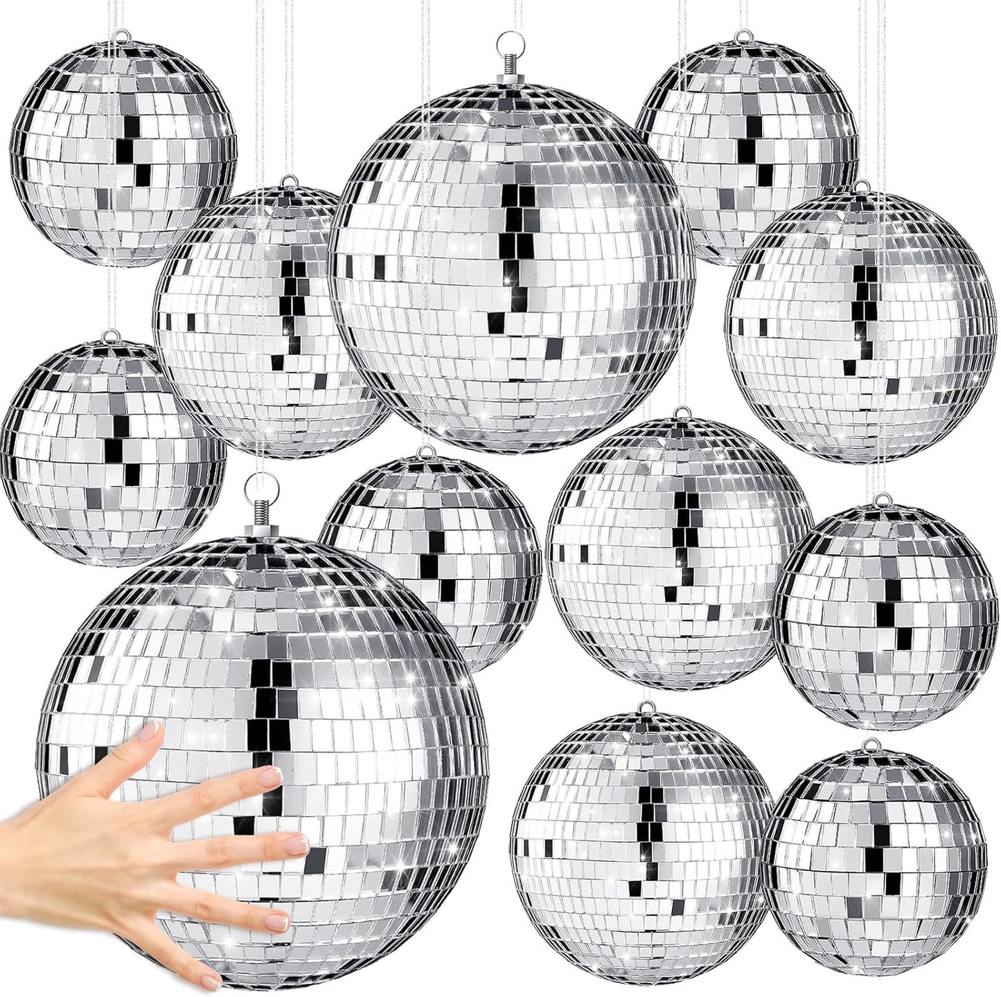 Libima 12 Pack Large Disco Ball Set for Festive Decorations