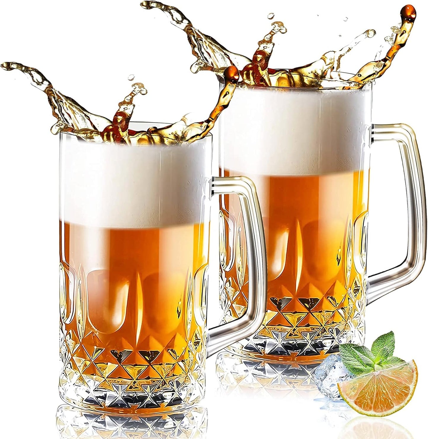 32 Ounces Beer Stein Mugs - Extra Large German Style Glasses